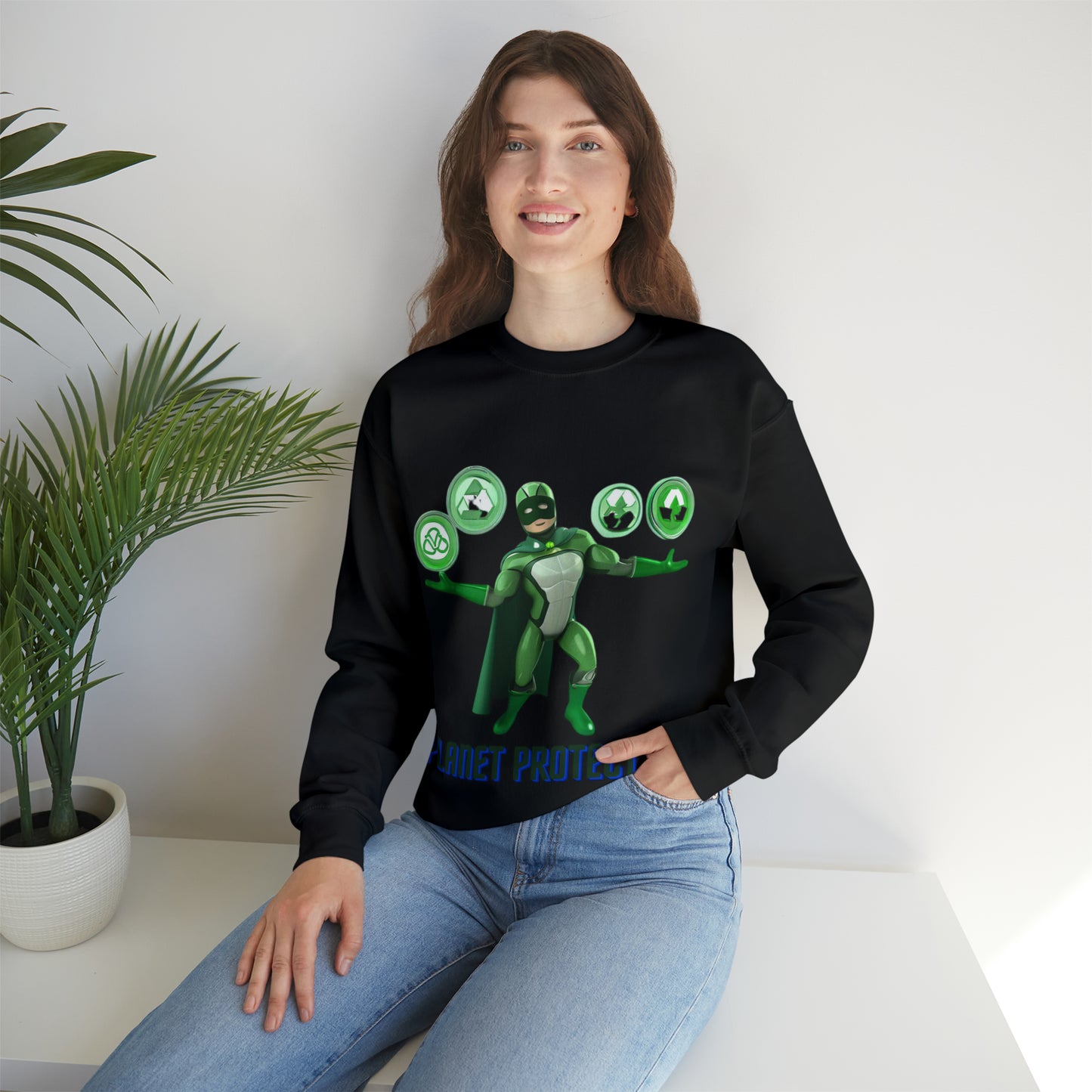 Earth's Guardian Sweatshirt | Sustainable Superhero Unisex Sweatshirt