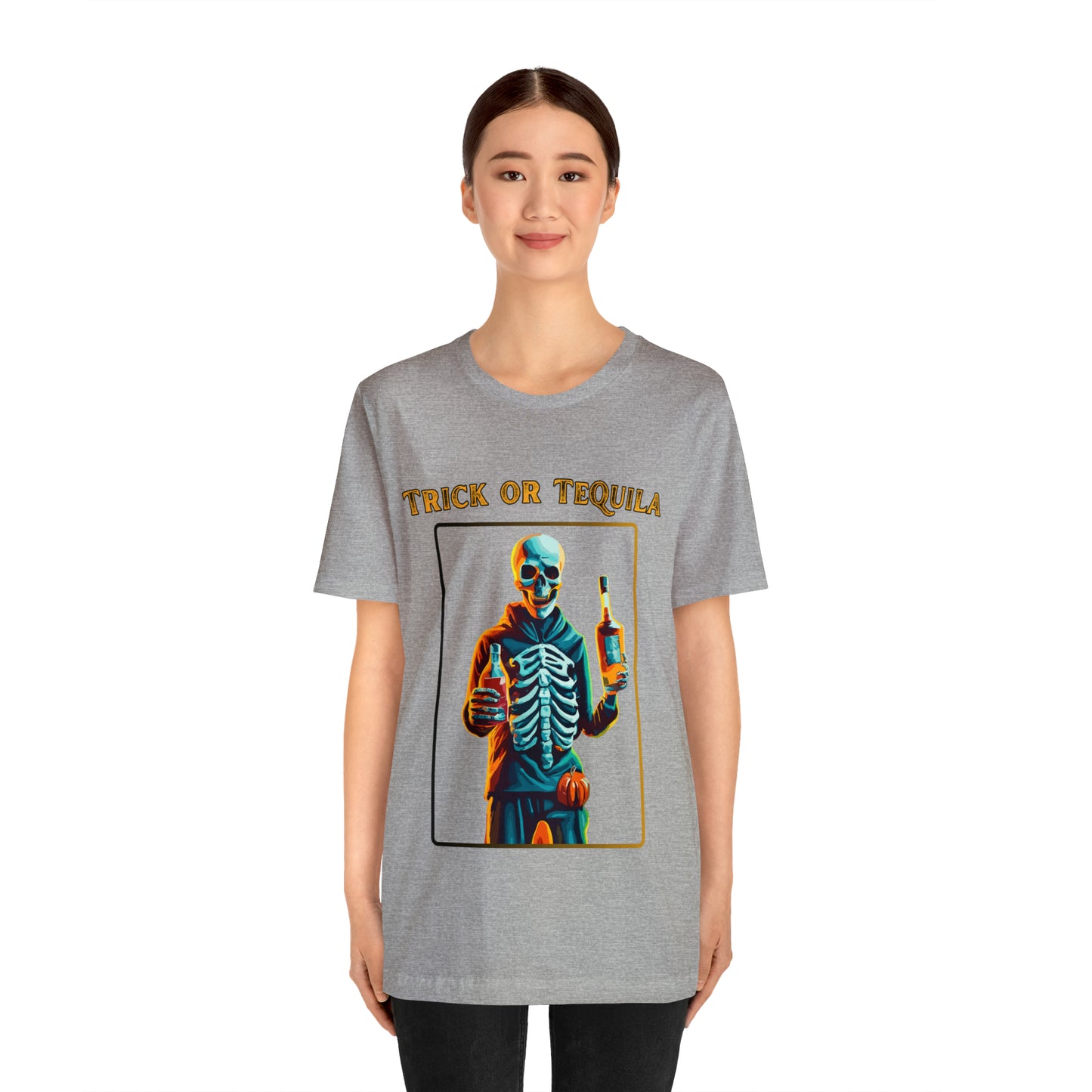 Spooky Skeleton: Trick or Tequila Halloween T-Shirt | Halloween Vibes Tee