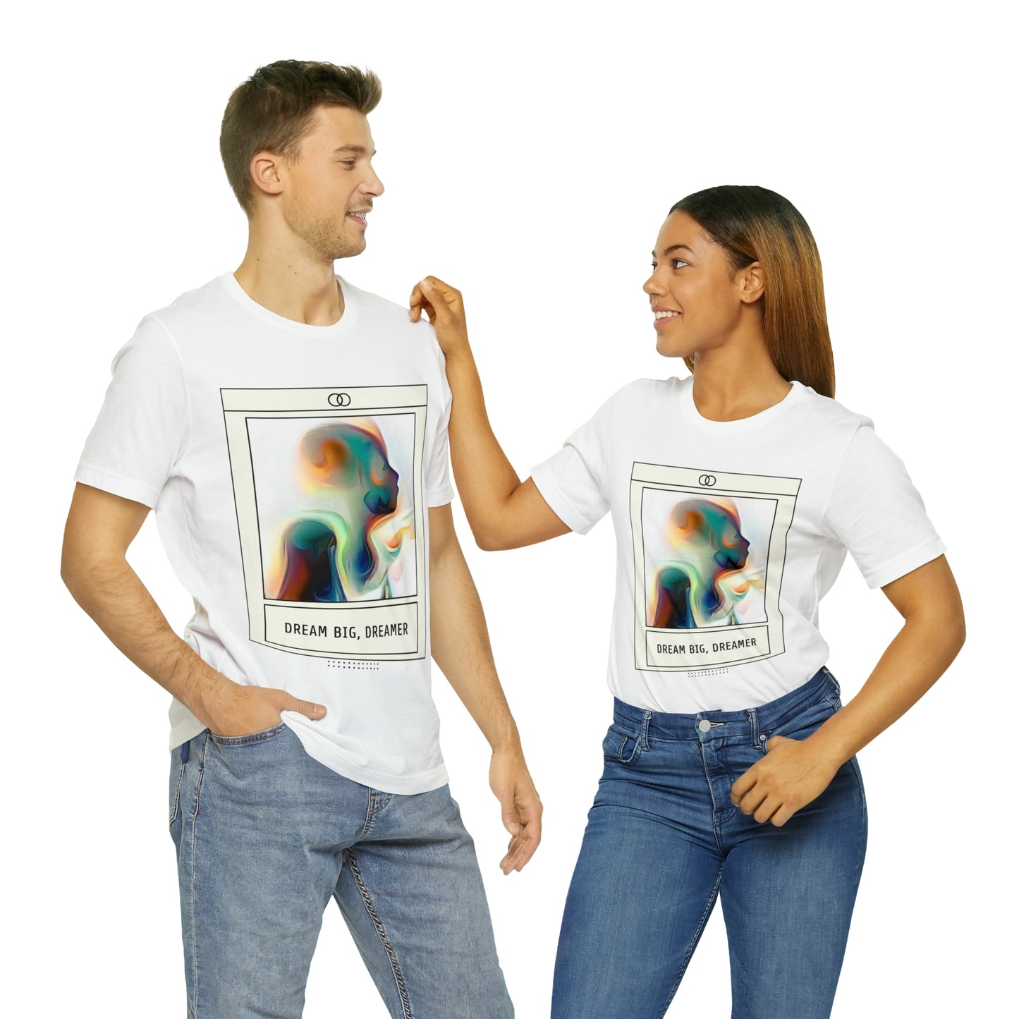 Vivid Reverie: Abstract Dreamer Unisex Tee with Vibrant Shapes | Artistic Vision T-Shirts