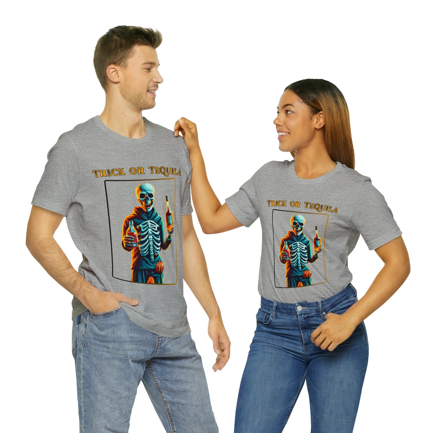 Spooky Skeleton: Trick or Tequila Halloween T-Shirt | Halloween Vibes Tee