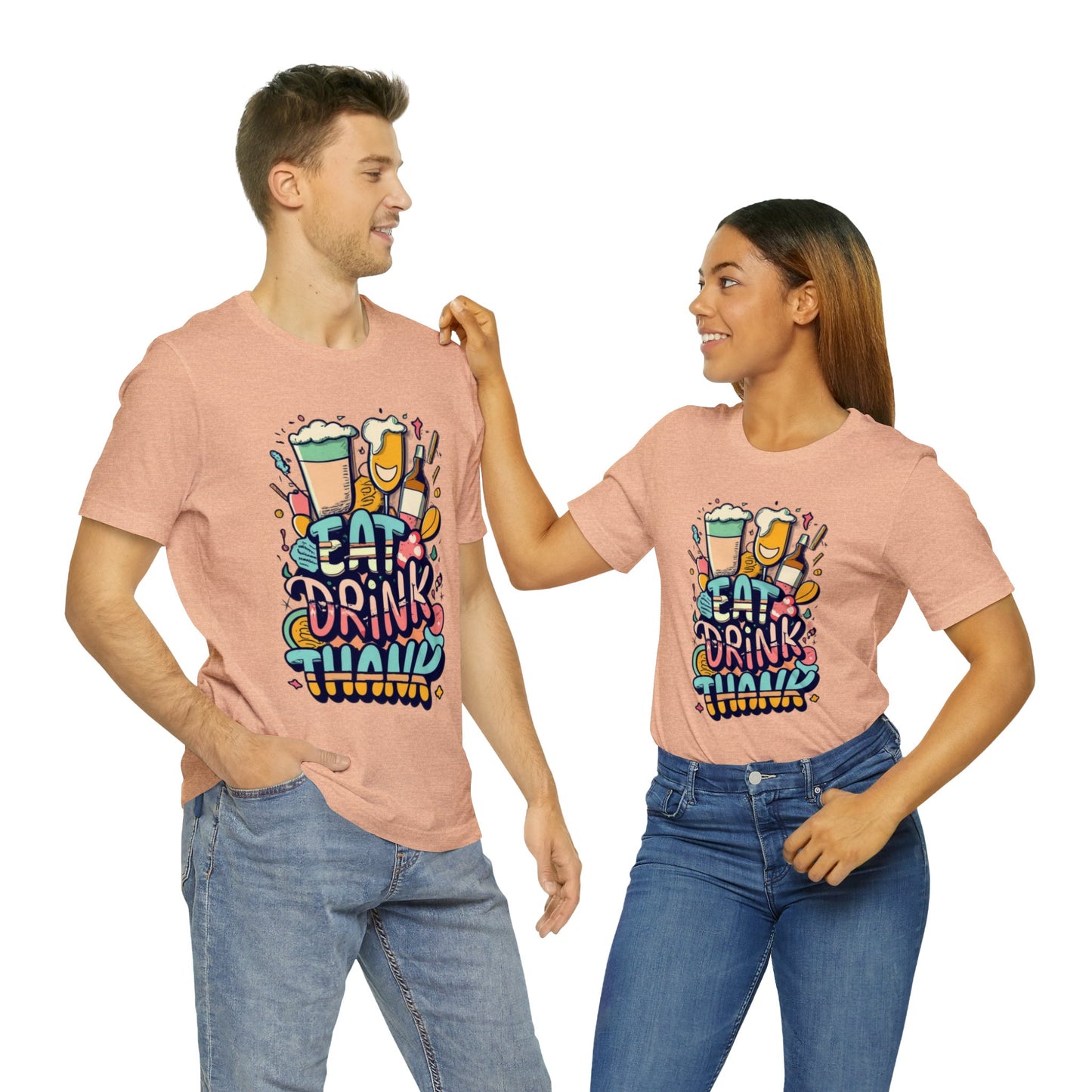 Eat, Drink, Thank: Thanksgiving Table Unisex Tee | Feasting Favorites T-Shirts by Be Like No One (BLN1) - The Store