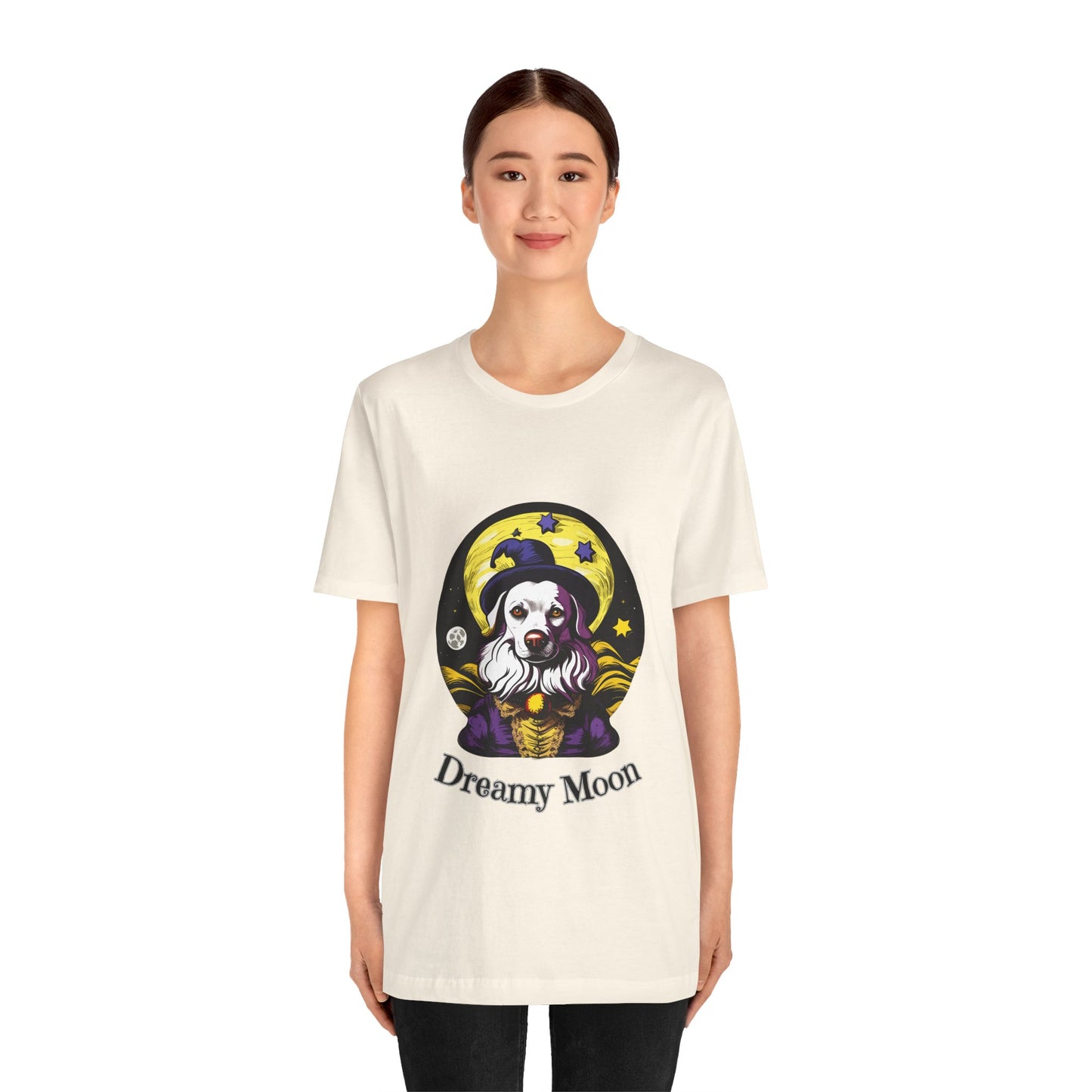 Surreal Full Moon: Dreamlike Starry Night T-Shirt | Halloween Vibes Tee