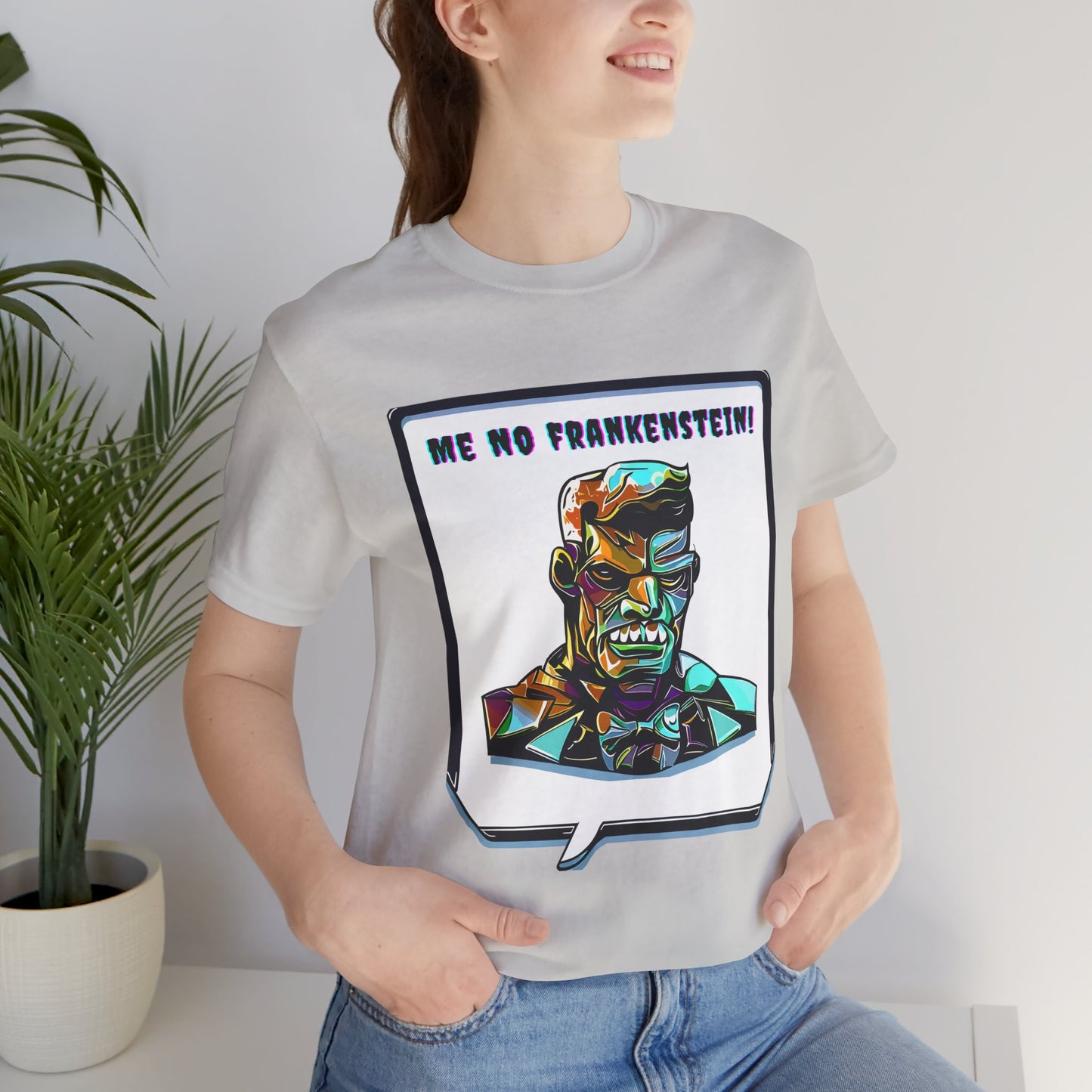 Enigmatic Frankenstein's Monster: Cubist Style T-Shirt | Halloween Vibes Tee