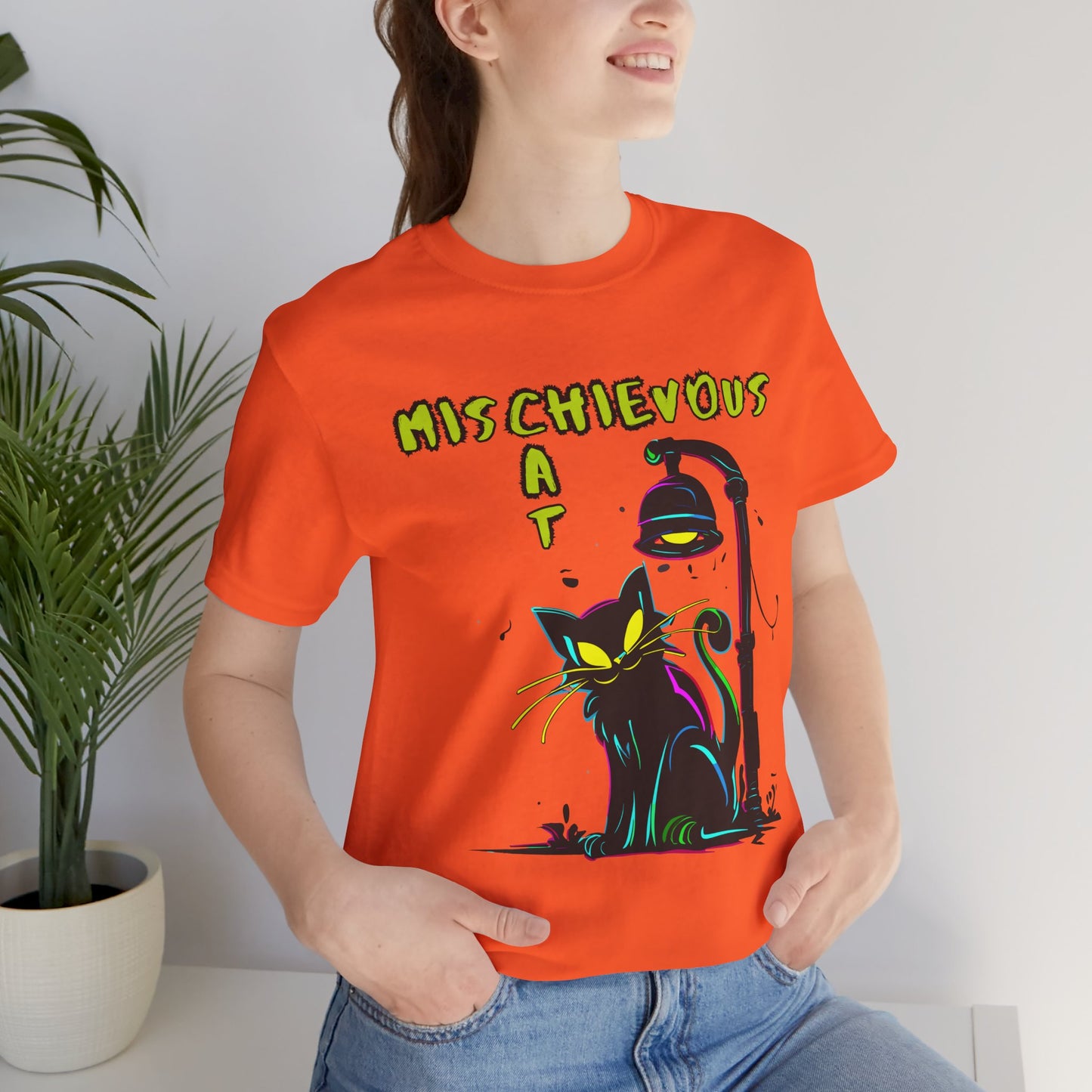 Mischievous Black Cat: Graffiti Art T-Shirt | Halloween Vibes Tee