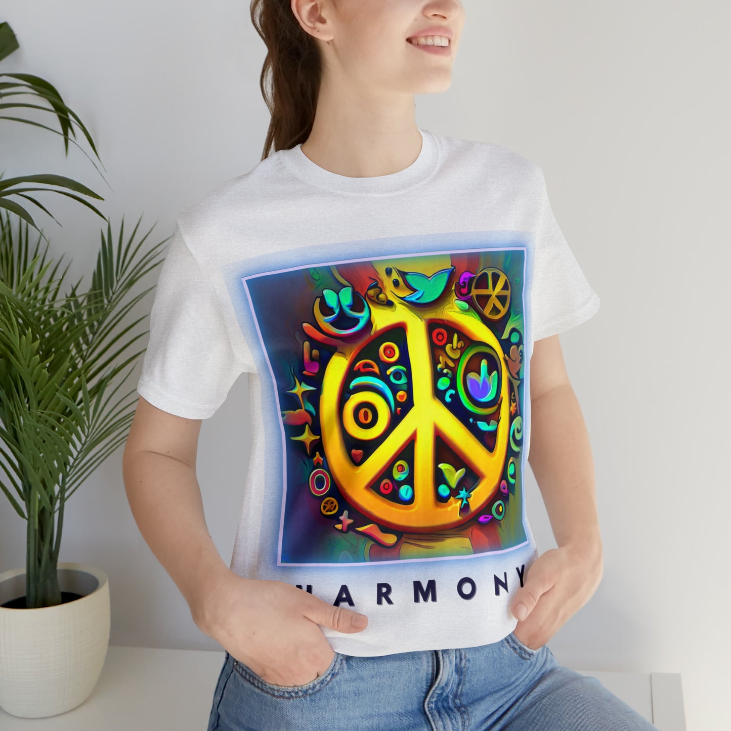 Serenity Symbols: Peace & Positivity Unisex Tee | Harmony Iconic T-Shirts