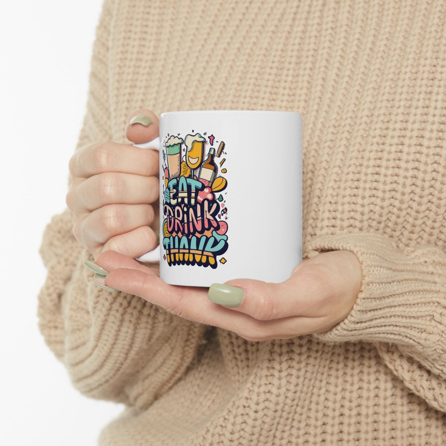 Eat, Drink, Thank: Thanksgiving Table Mug | Feasting Favorites Mugs by Be Like No One (BLN1) - The Store