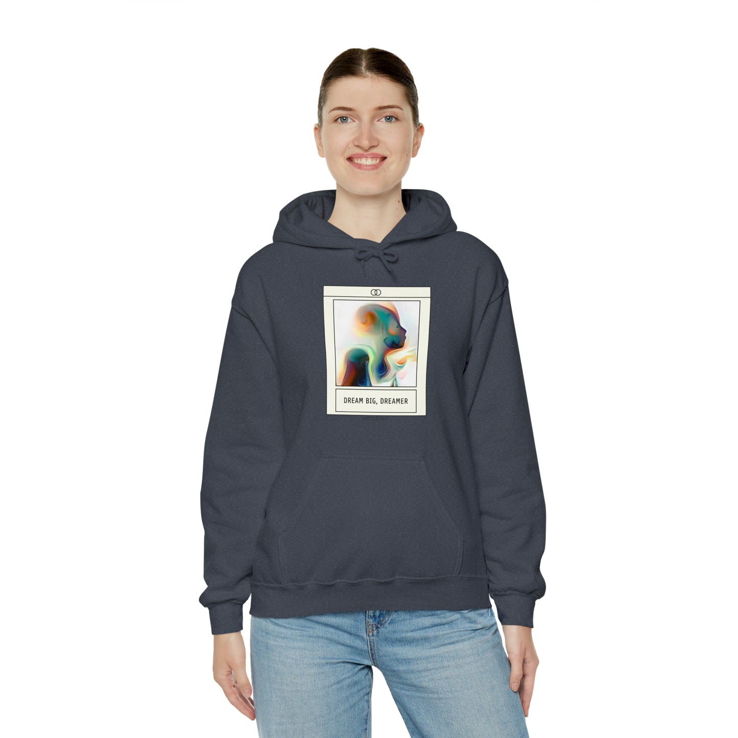 Vivid Reverie: Abstract Dreamer Unisex Hoodie with Vibrant Shapes | Artistic Vision Hoodies