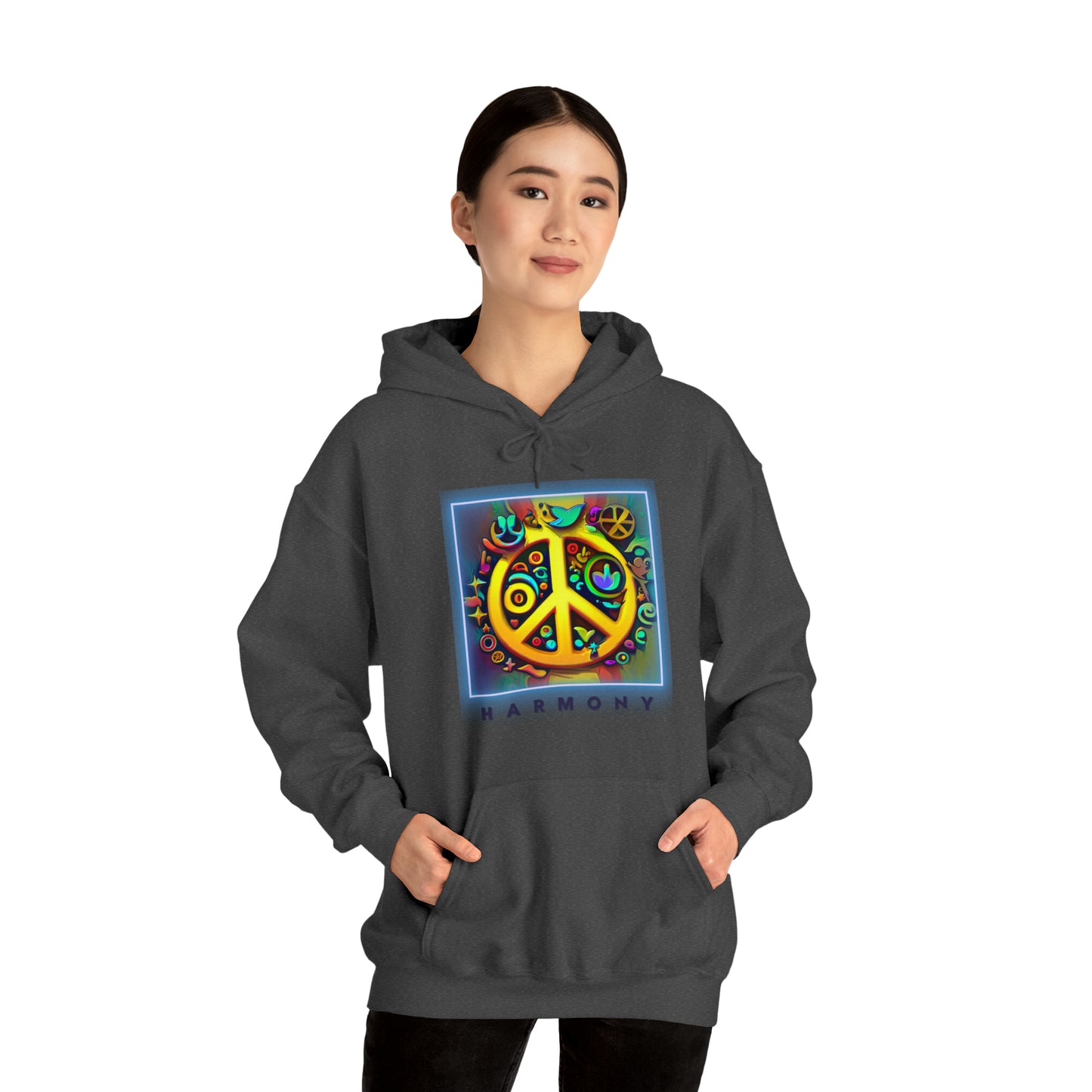 Serenity Symbols: Peace & Positivity Unisex Hoodie | Harmony Iconic Hoodies