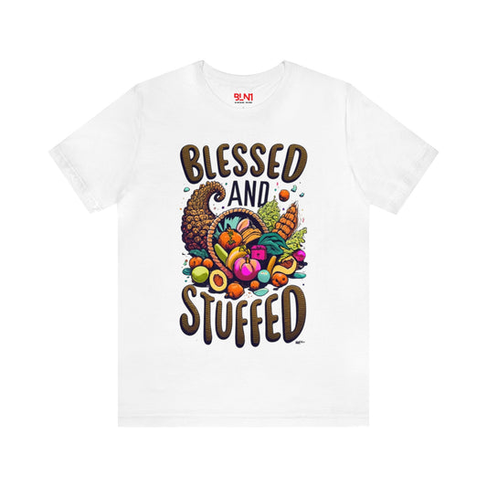 Blessed & Stuffed: Thanksgiving Bounty Unisex Tee | Cornucopia Dreams T-Shirts by Be Like No One (BLN1) - The Store