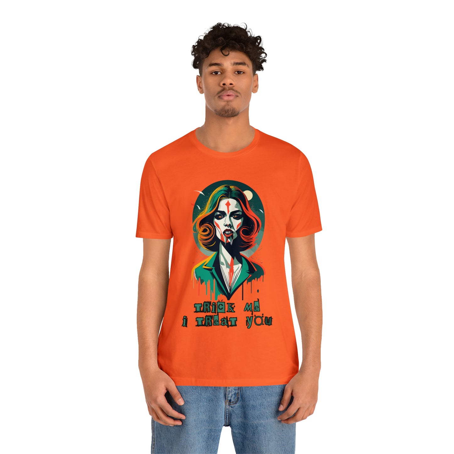 Seductive Vampire Bite: Surrealism Moonlight T-Shirt | Halloween Vibes Tee