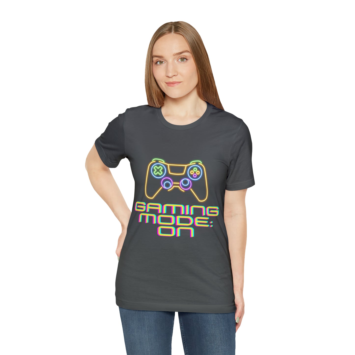 Pixel Power: Gaming Mode ON Unisex Tee with Controller Design | Level Up T-Shirts