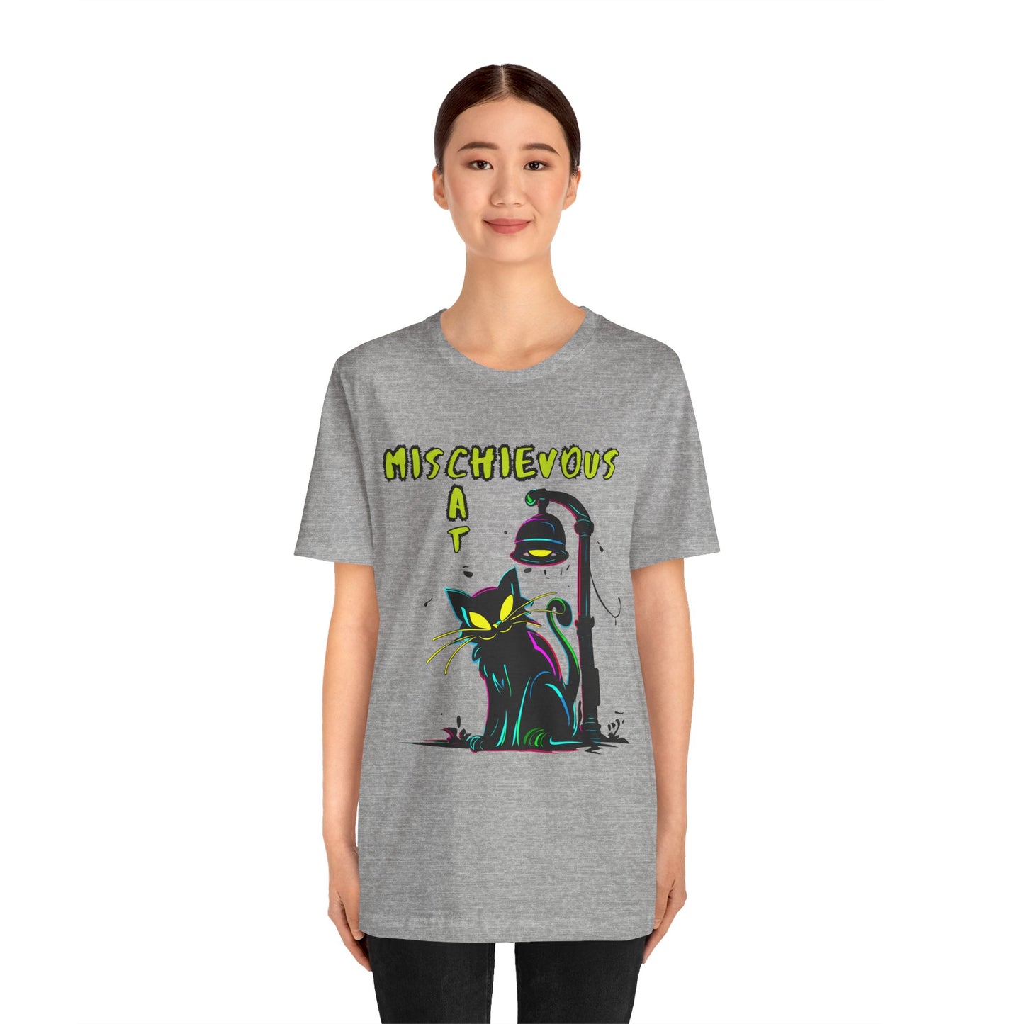 Mischievous Black Cat: Graffiti Art T-Shirt | Halloween Vibes Tee