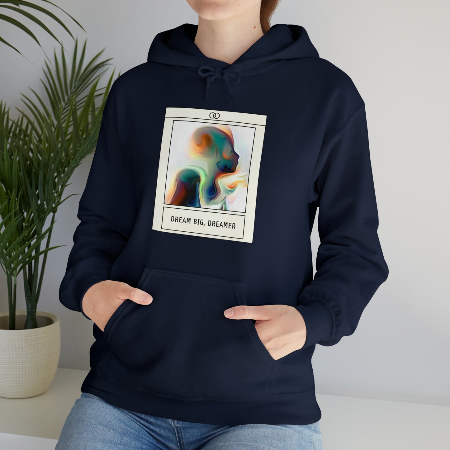 Vivid Reverie: Abstract Dreamer Unisex Hoodie with Vibrant Shapes | Artistic Vision Hoodies