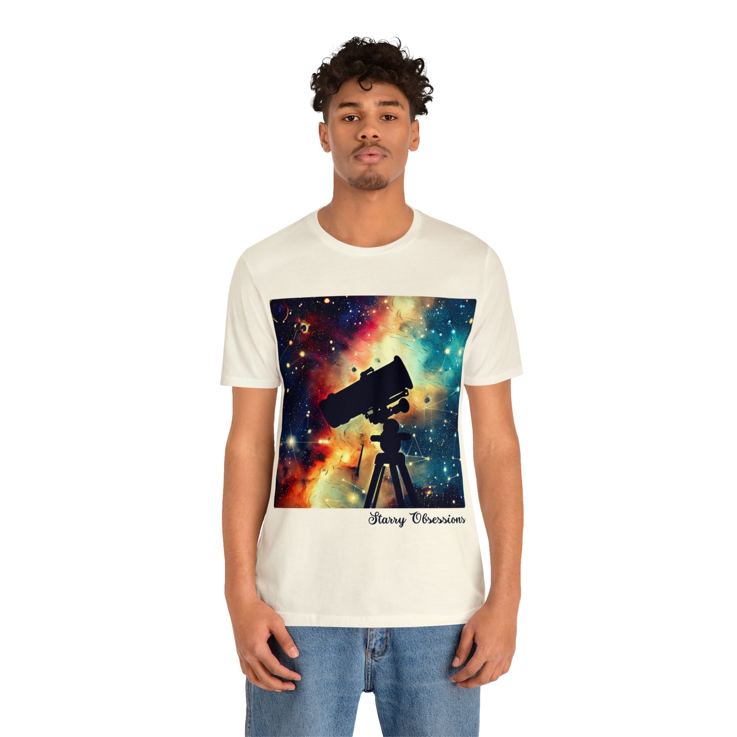 Starry Obsessions: Astronomy Enthusiast Unisex Tee | Galactic Explorer T-Shirts