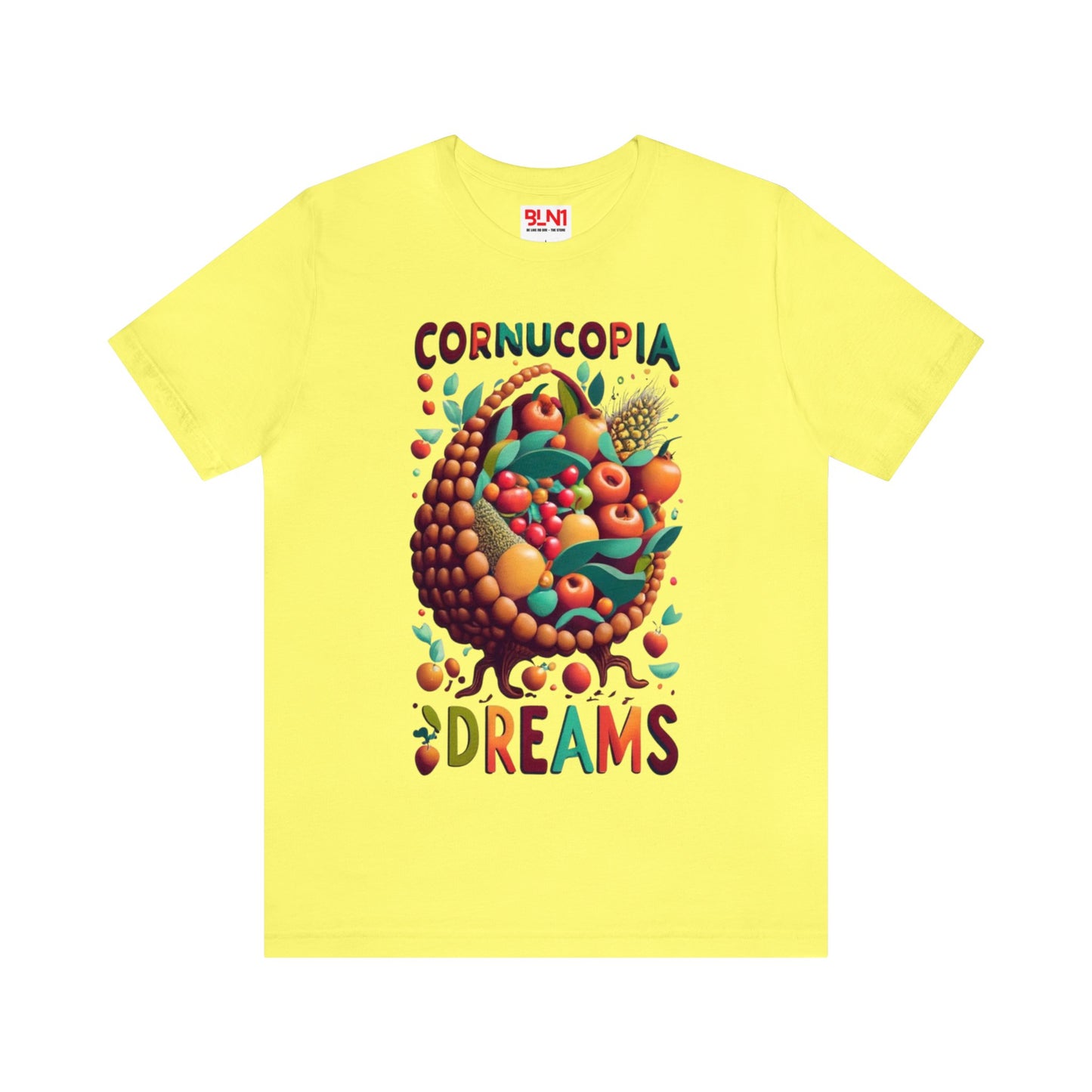 Cornucopia Dreams: Bounty of Fall Unisex Tee | Thanksgiving Abundance T-Shirts by Be Like No One (BLN1) - The Store