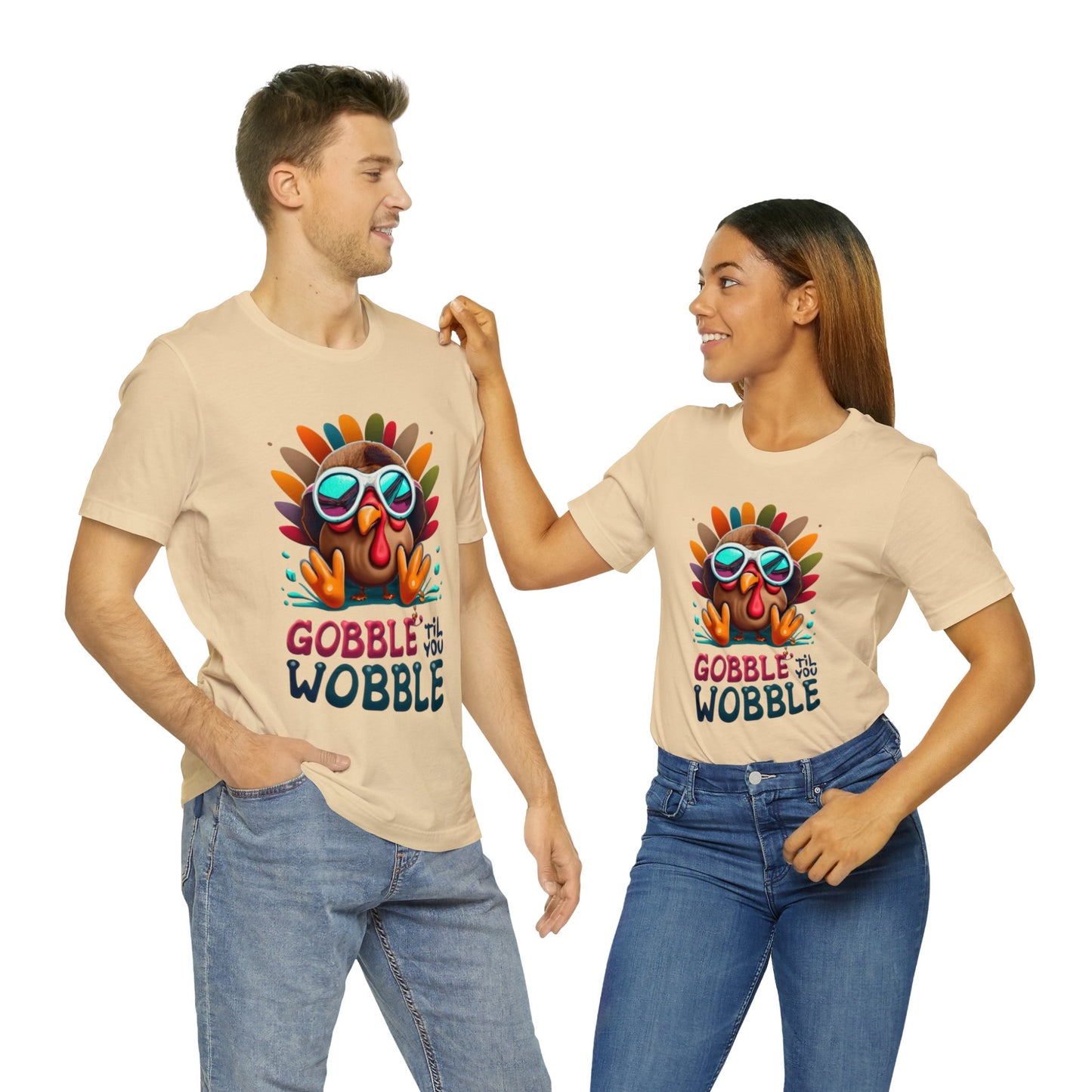 Gobble 'Til You Wobble: Turkey Day Unisex Tee | Thanksgiving Chuckles T-Shirts by Be Like No One (BLN1) - The Store