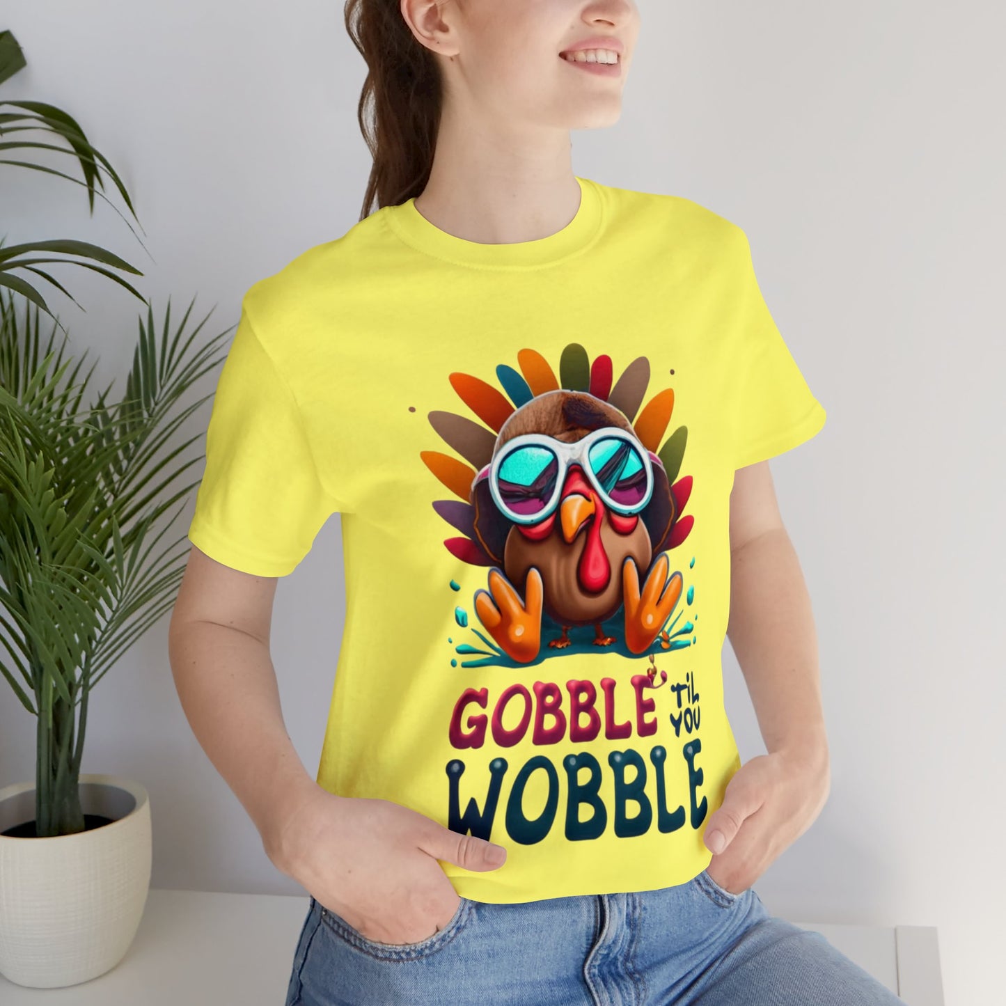 Gobble 'Til You Wobble: Turkey Day Unisex Tee | Thanksgiving Chuckles T-Shirts by Be Like No One (BLN1) - The Store