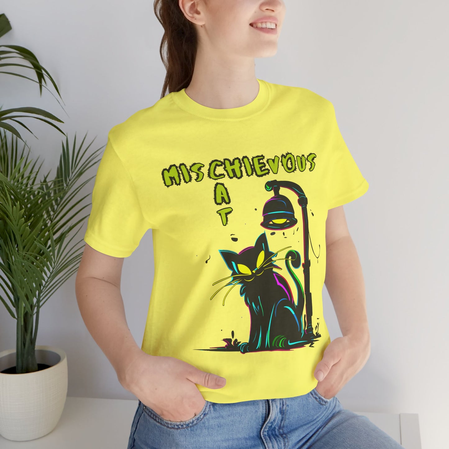 Mischievous Black Cat: Graffiti Art T-Shirt | Halloween Vibes Tee