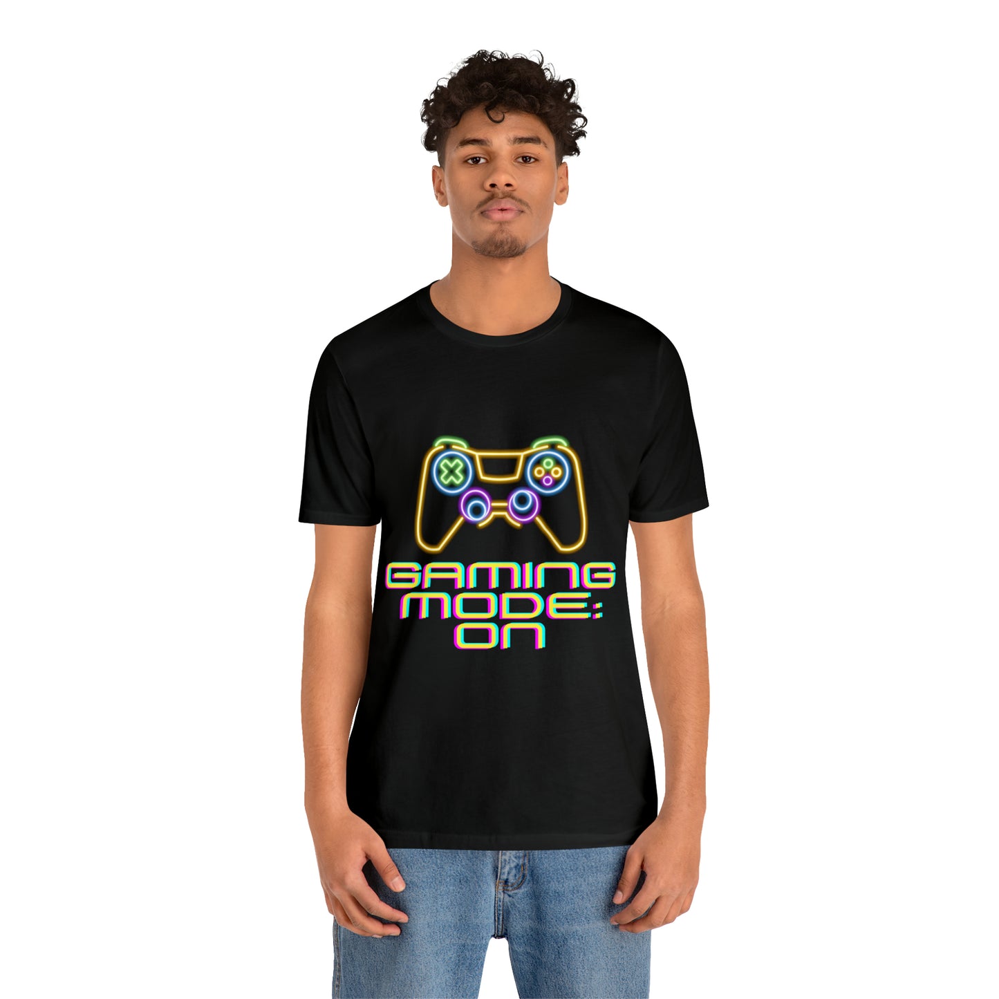 Pixel Power: Gaming Mode ON Unisex Tee with Controller Design | Level Up T-Shirts