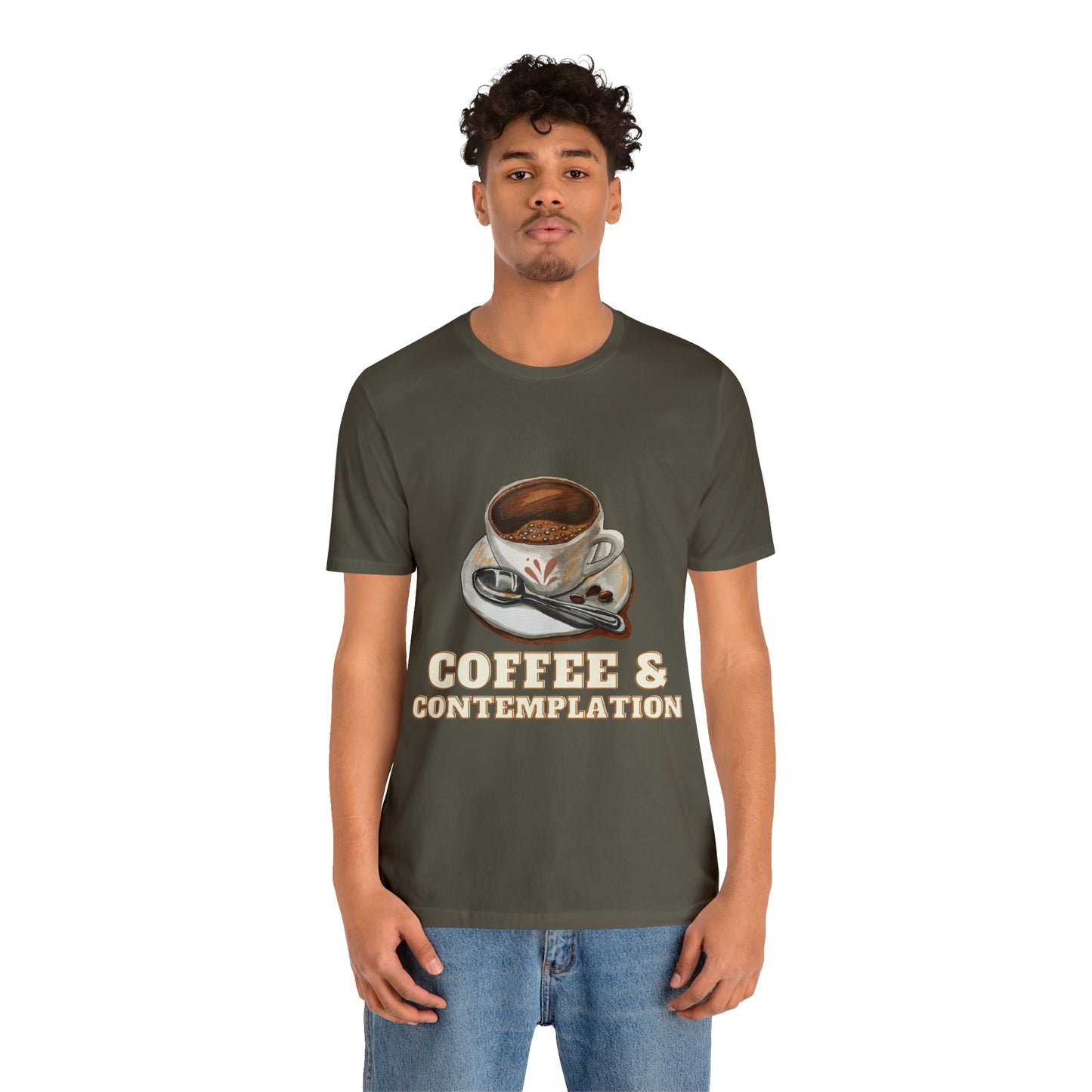 Caffeine & Contemplation Vibes: Unisex Jersey Tee | Fuel for Thoughts T-Shirts