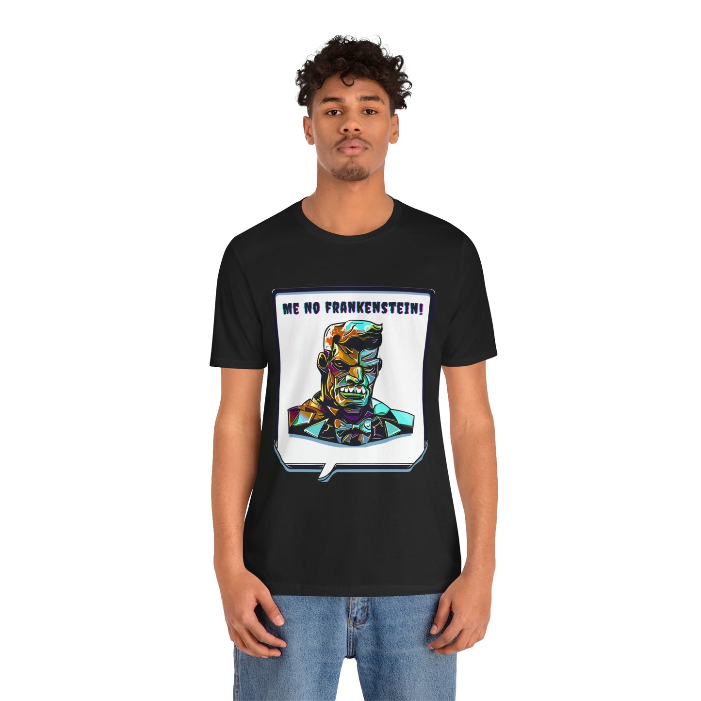 Enigmatic Frankenstein's Monster: Cubist Style T-Shirt | Halloween Vibes Tee