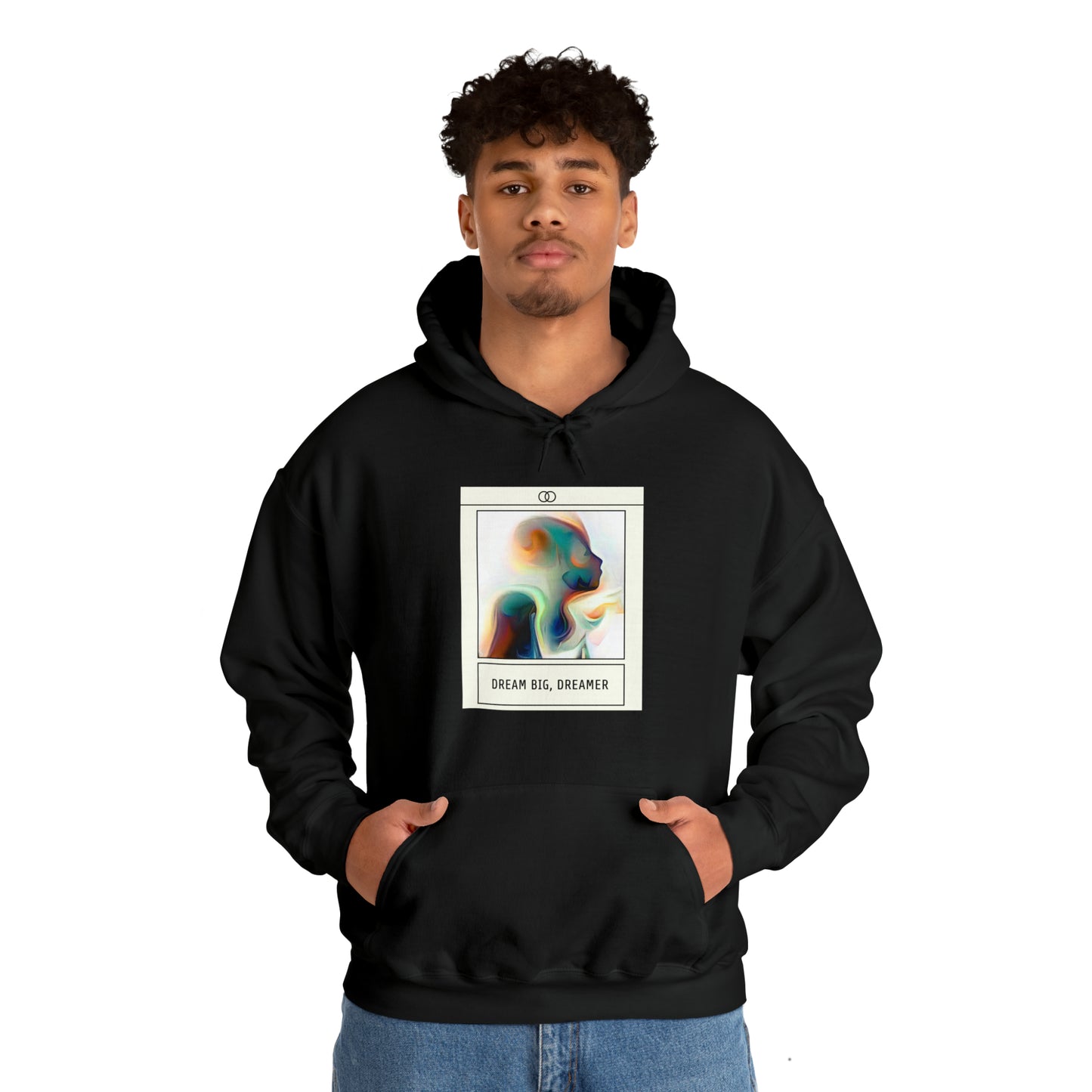 Vivid Reverie: Abstract Dreamer Unisex Hoodie with Vibrant Shapes | Artistic Vision Hoodies