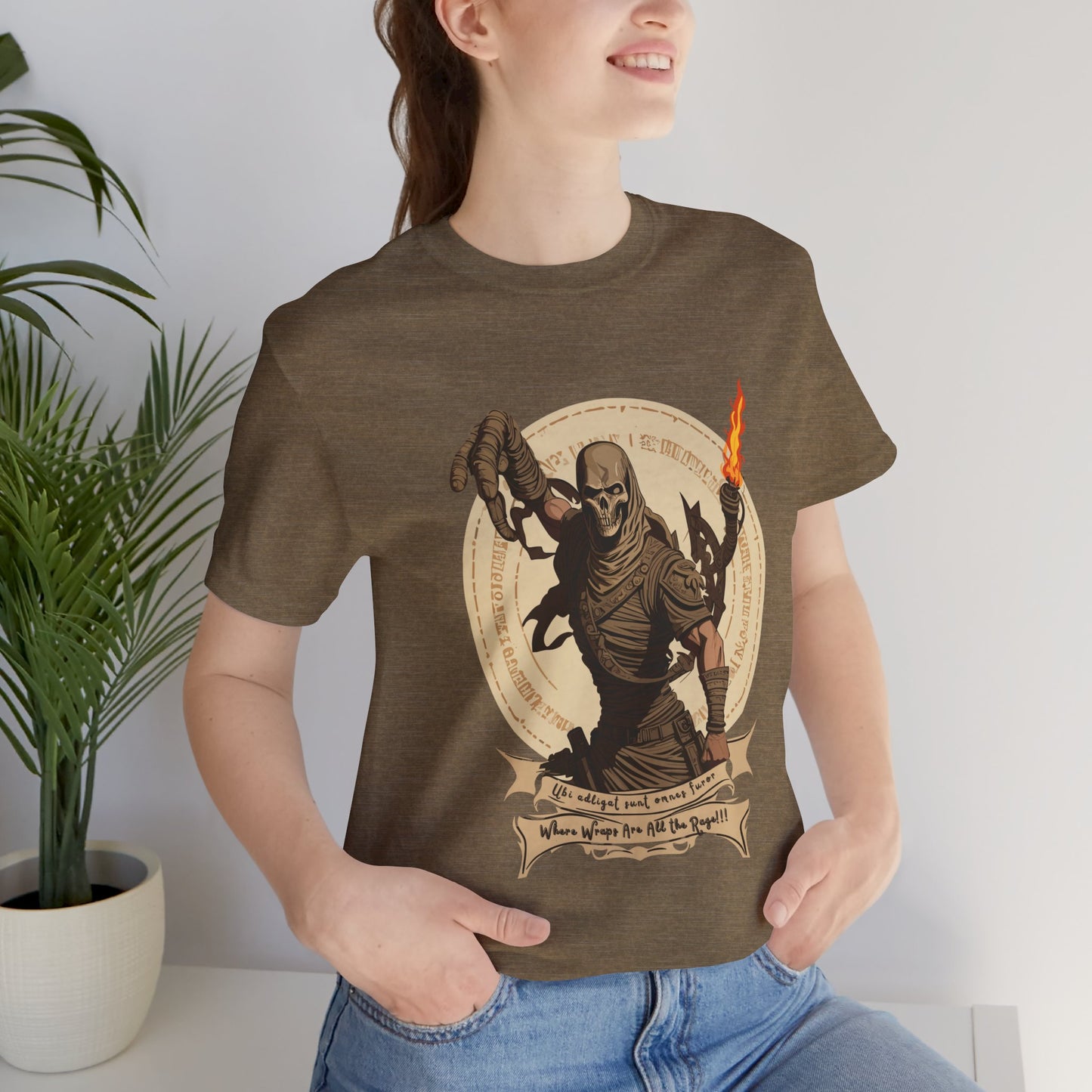 Ancient Mummy's Tomb: Torch-Lit Impressionist T-Shirt | Halloween Vibes Tee