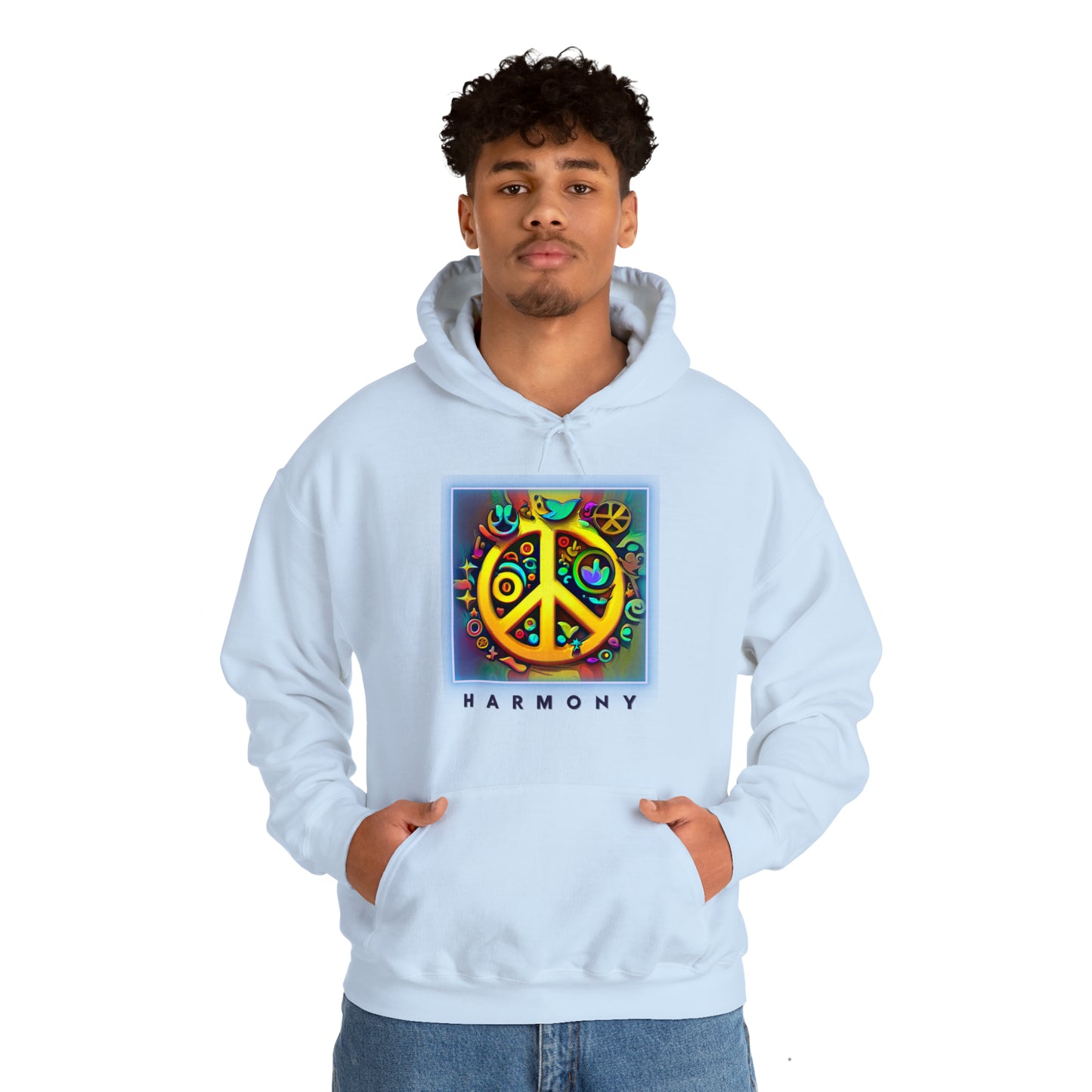 Serenity Symbols: Peace & Positivity Unisex Hoodie | Harmony Iconic Hoodies