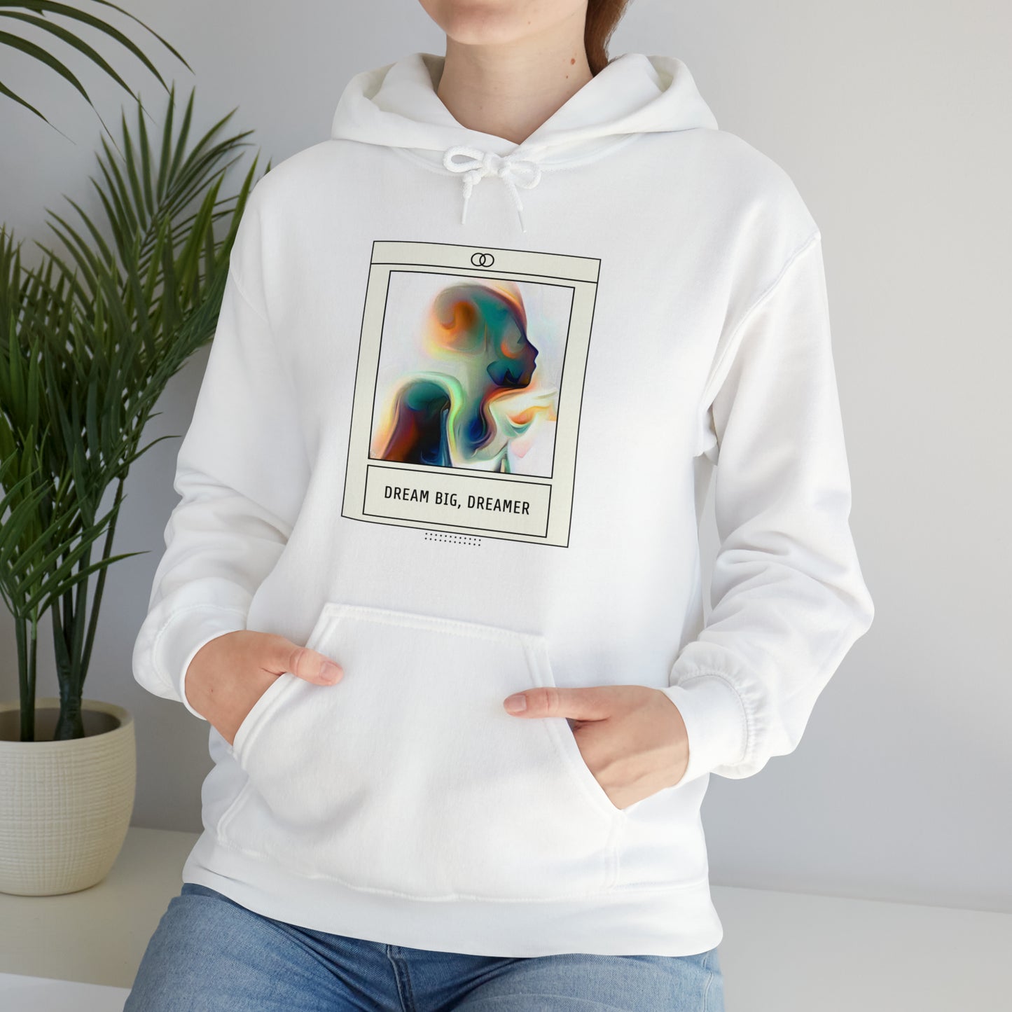 Vivid Reverie: Abstract Dreamer Unisex Hoodie with Vibrant Shapes | Artistic Vision Hoodies