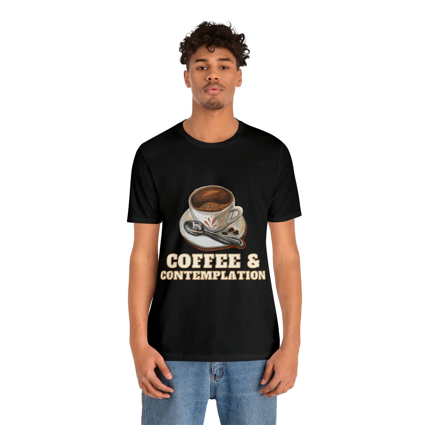 Caffeine & Contemplation Vibes: Unisex Jersey Tee | Fuel for Thoughts T-Shirts