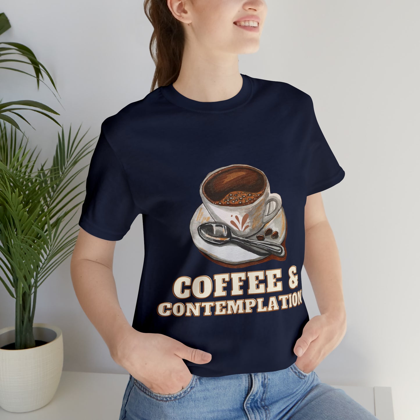 Caffeine & Contemplation Vibes: Unisex Jersey Tee | Fuel for Thoughts T-Shirts