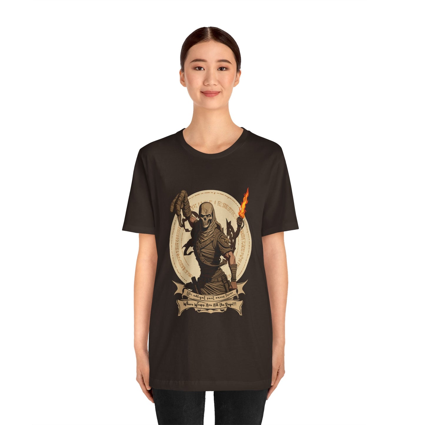 Ancient Mummy's Tomb: Torch-Lit Impressionist T-Shirt | Halloween Vibes Tee