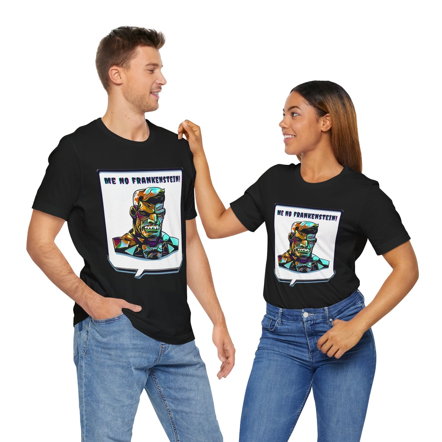 Enigmatic Frankenstein's Monster: Cubist Style T-Shirt | Halloween Vibes Tee