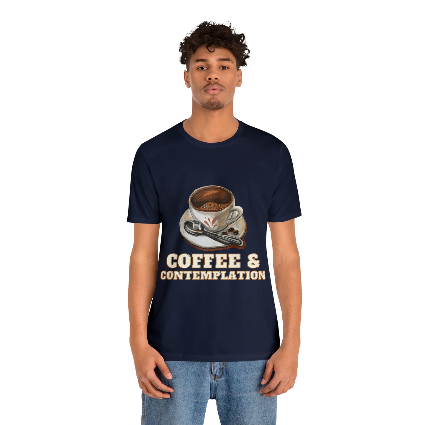 Caffeine & Contemplation Vibes: Unisex Jersey Tee | Fuel for Thoughts T-Shirts