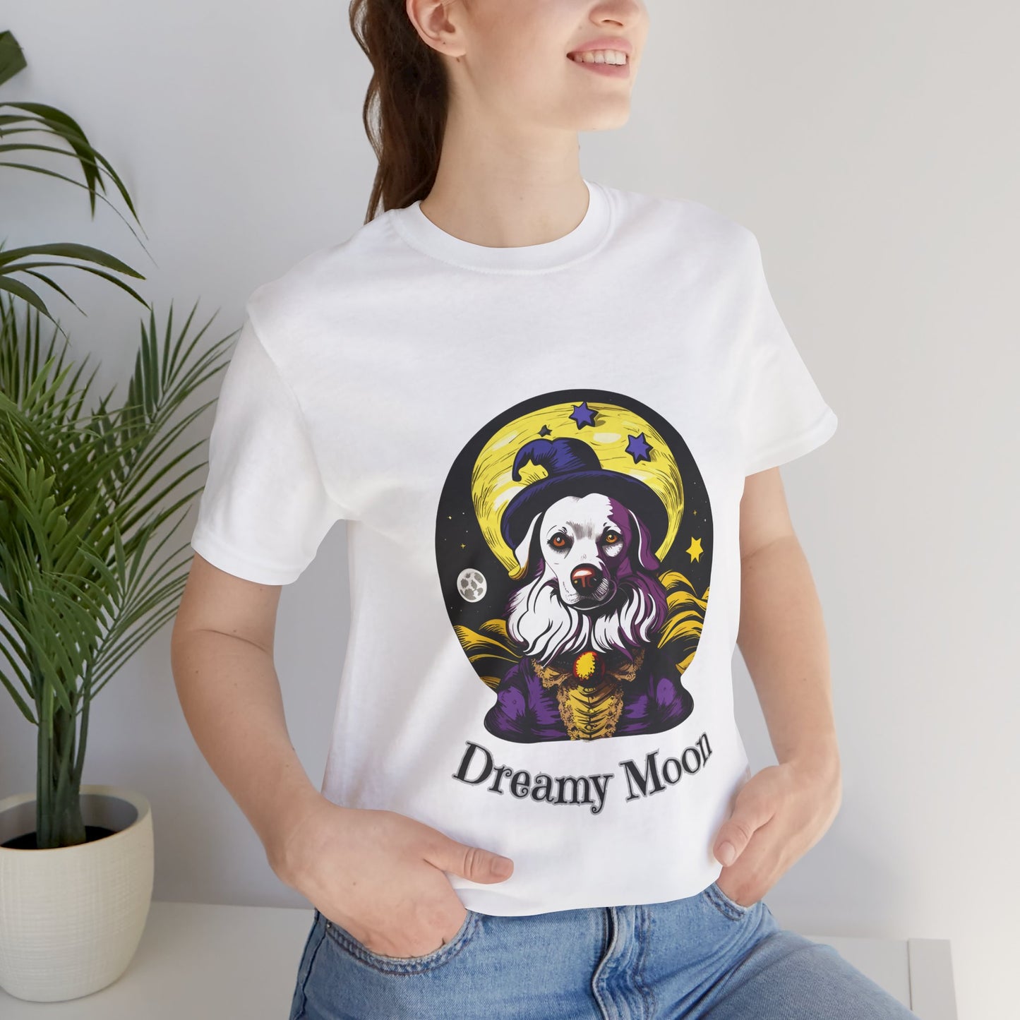 Surreal Full Moon: Dreamlike Starry Night T-Shirt | Halloween Vibes Tee