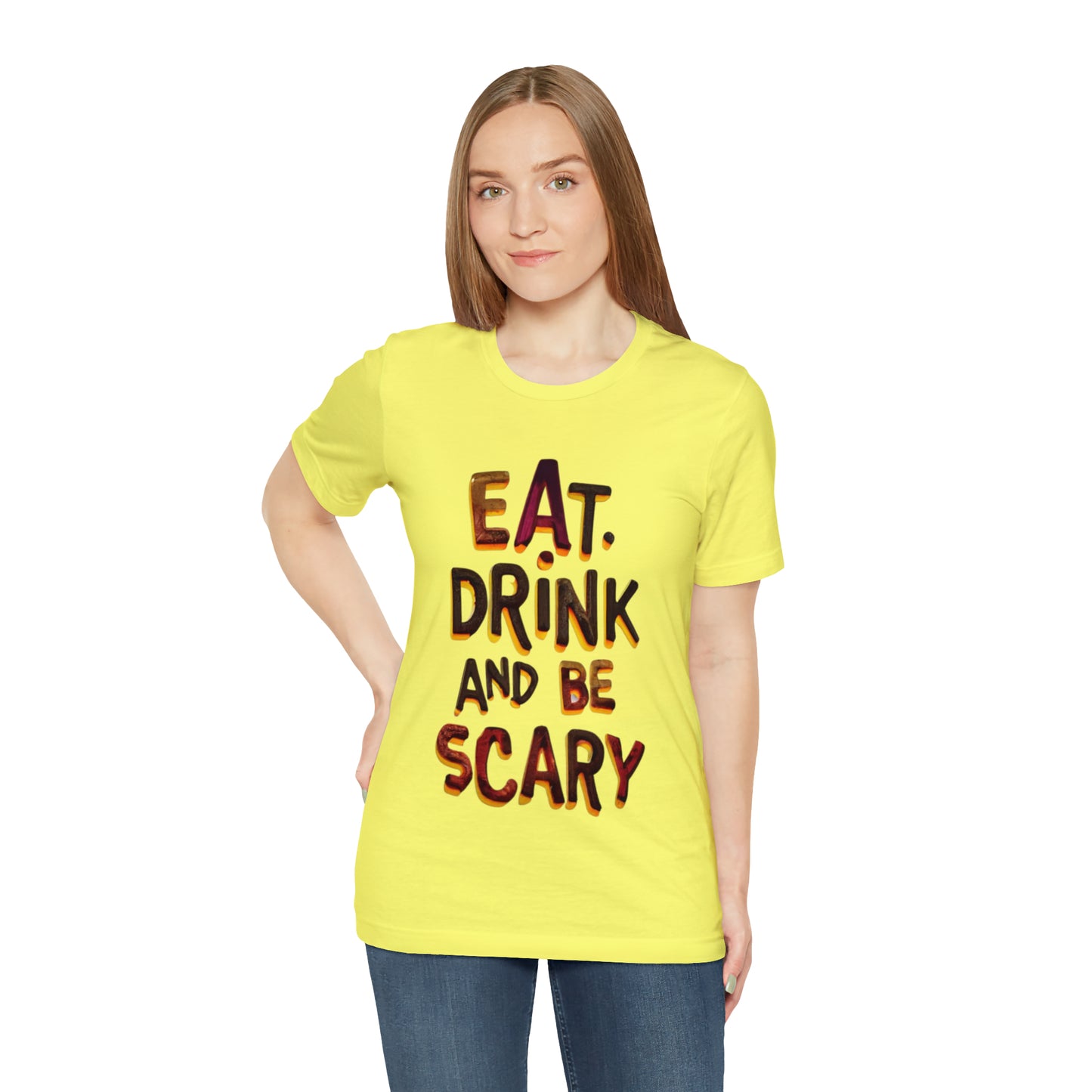 Eat, Drink, and Be Scary Halloween T-shirt - Party in Spooky Style | Halloween Vibes Tee