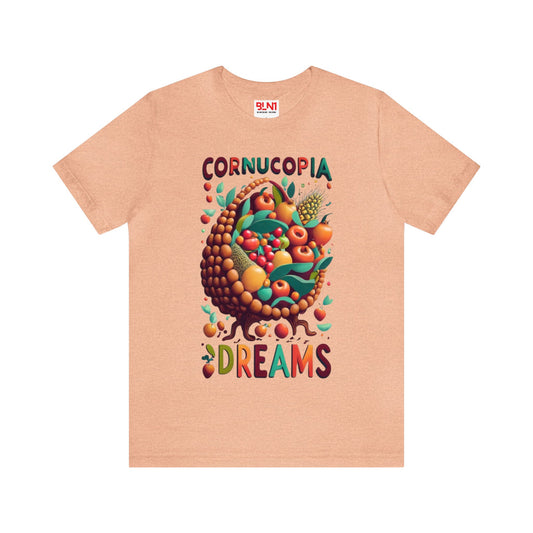 Cornucopia Dreams: Bounty of Fall Unisex Tee | Thanksgiving Abundance T-Shirts by Be Like No One (BLN1) - The Store