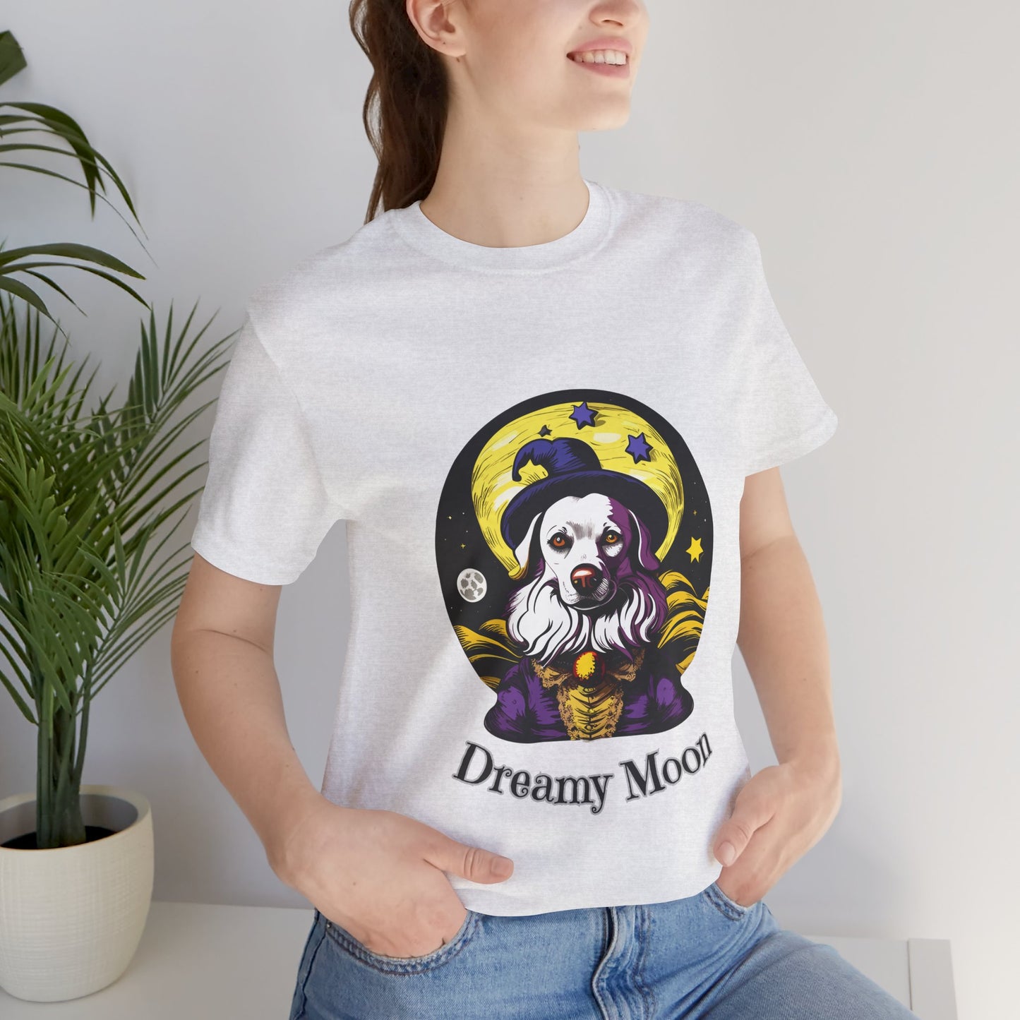 Surreal Full Moon: Dreamlike Starry Night T-Shirt | Halloween Vibes Tee