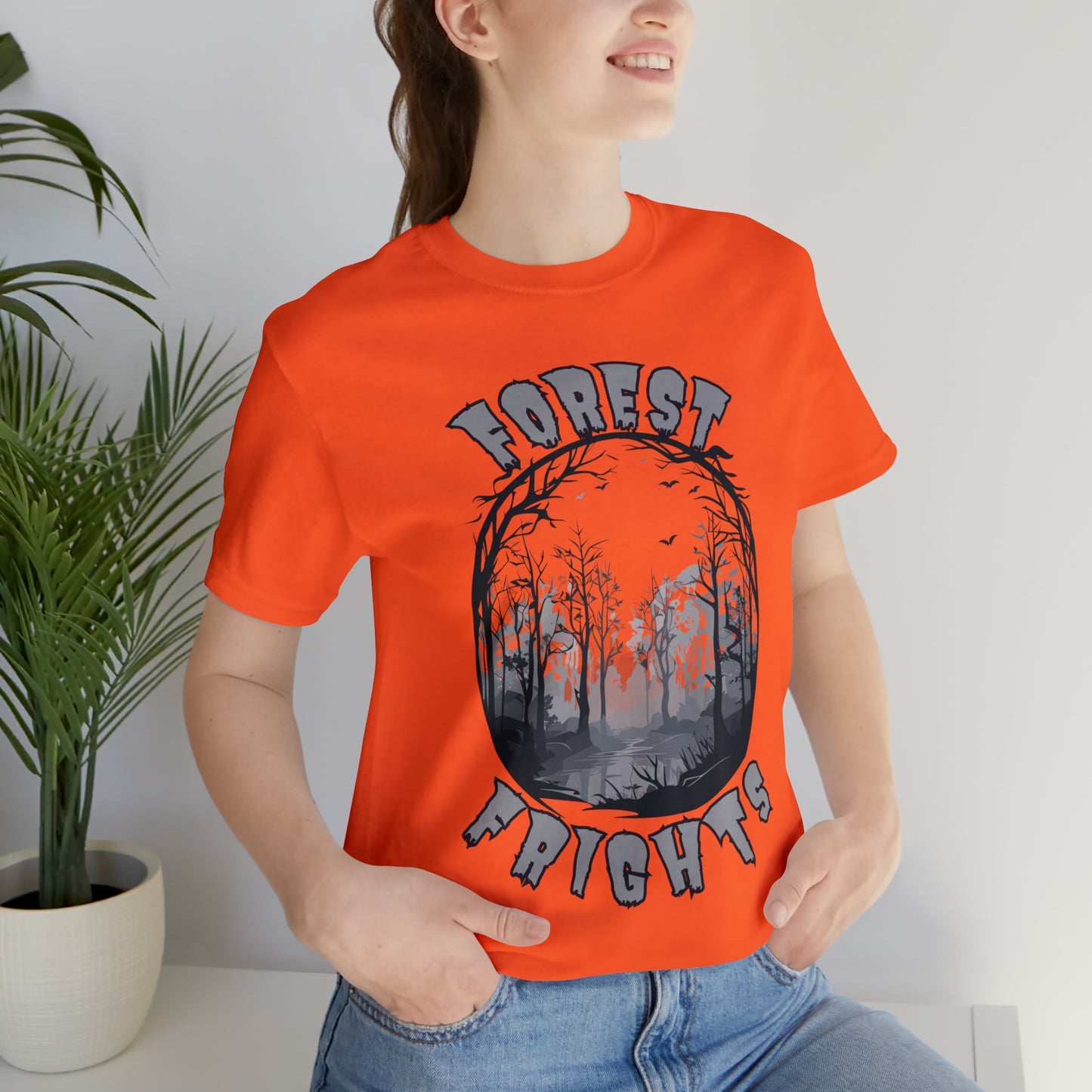 Mysterious Spooky Forest Silhouette T-Shirt | Halloween Vibes Tee