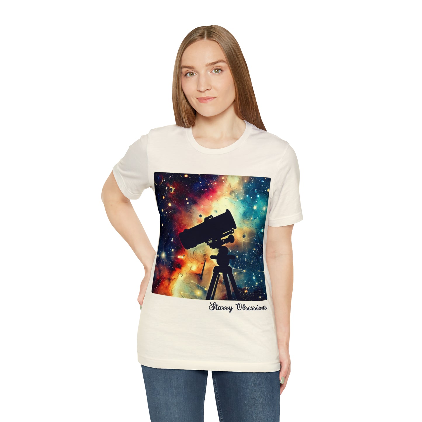 Starry Obsessions: Astronomy Enthusiast Unisex Tee | Galactic Explorer T-Shirts