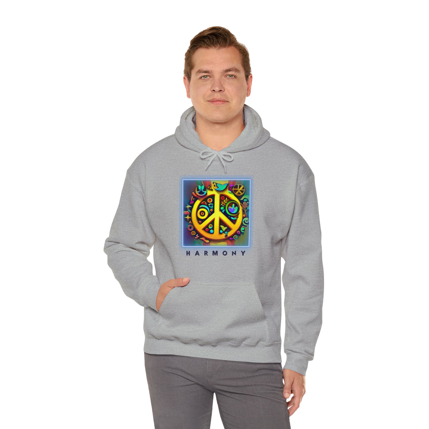 Serenity Symbols: Peace & Positivity Unisex Hoodie | Harmony Iconic Hoodies