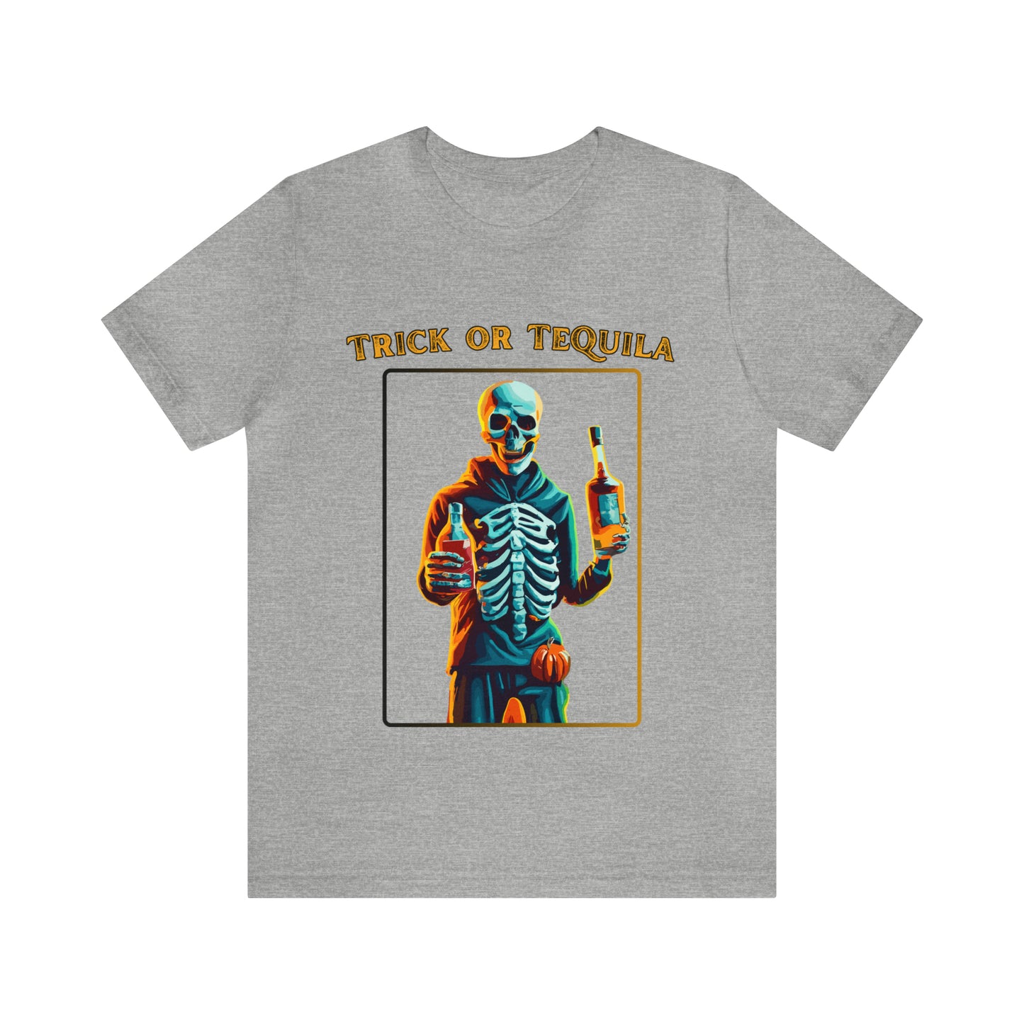 Spooky Skeleton: Trick or Tequila Halloween T-Shirt | Halloween Vibes Tee