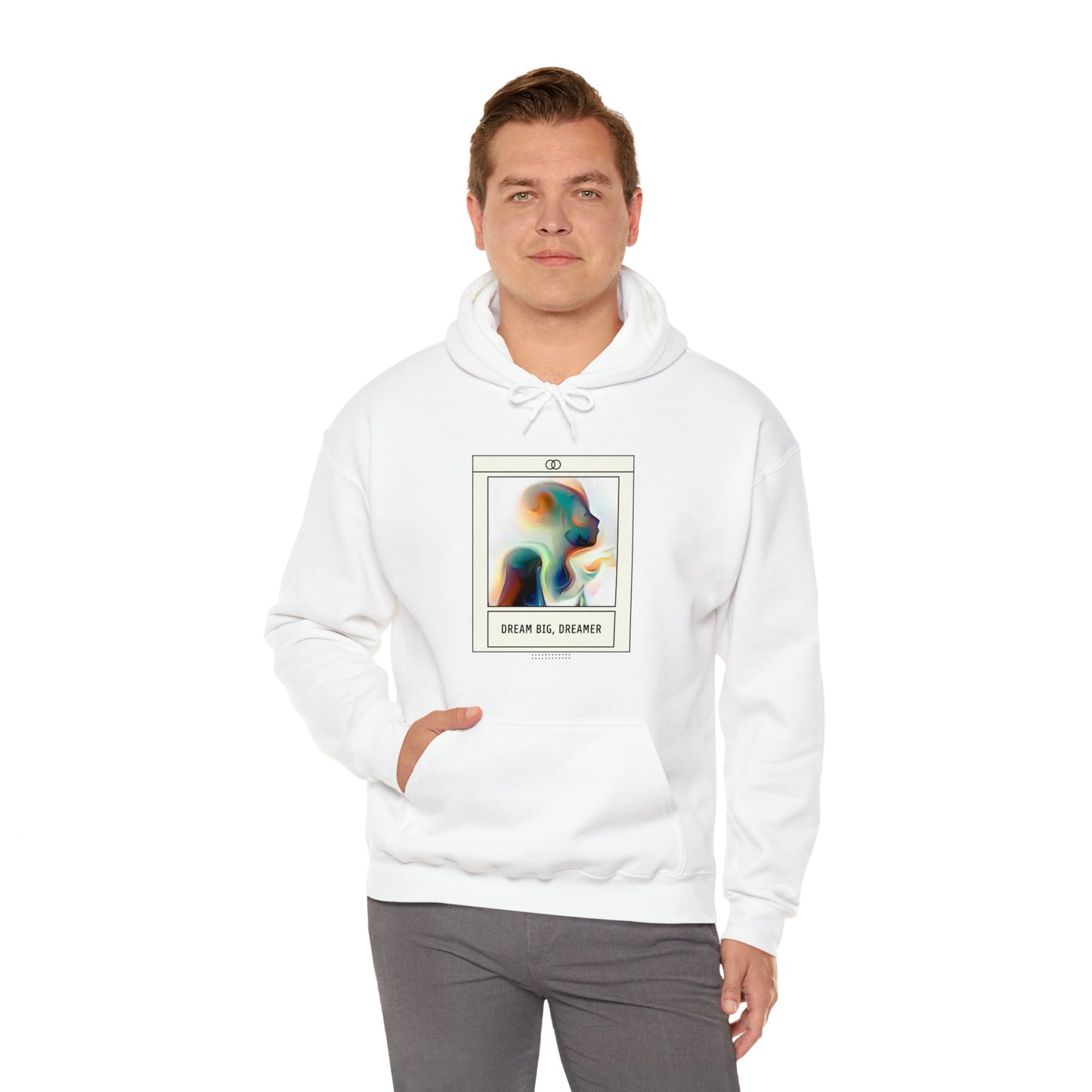 Vivid Reverie: Abstract Dreamer Unisex Hoodie with Vibrant Shapes | Artistic Vision Hoodies