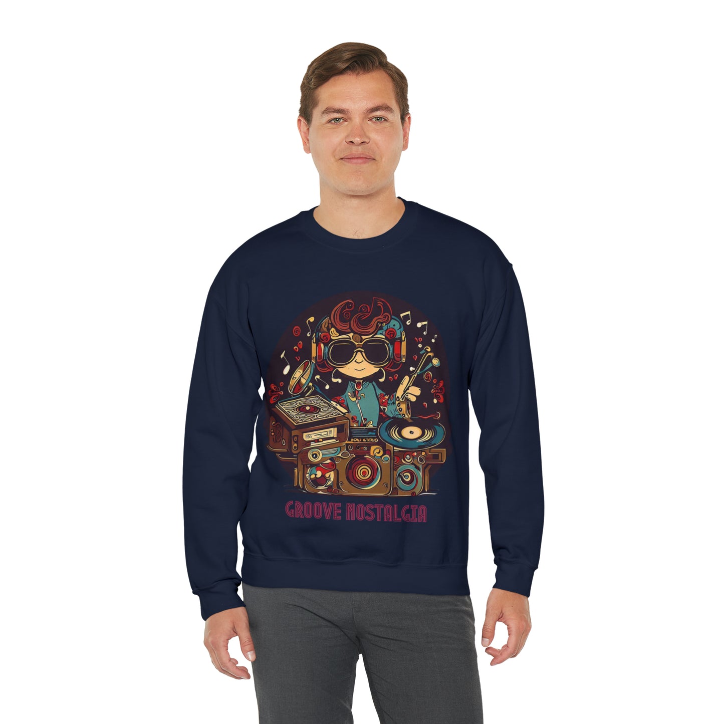 Groove Nostalgia Sweatshirt | Vintage Vinyl Lover Unisex Sweatshirt