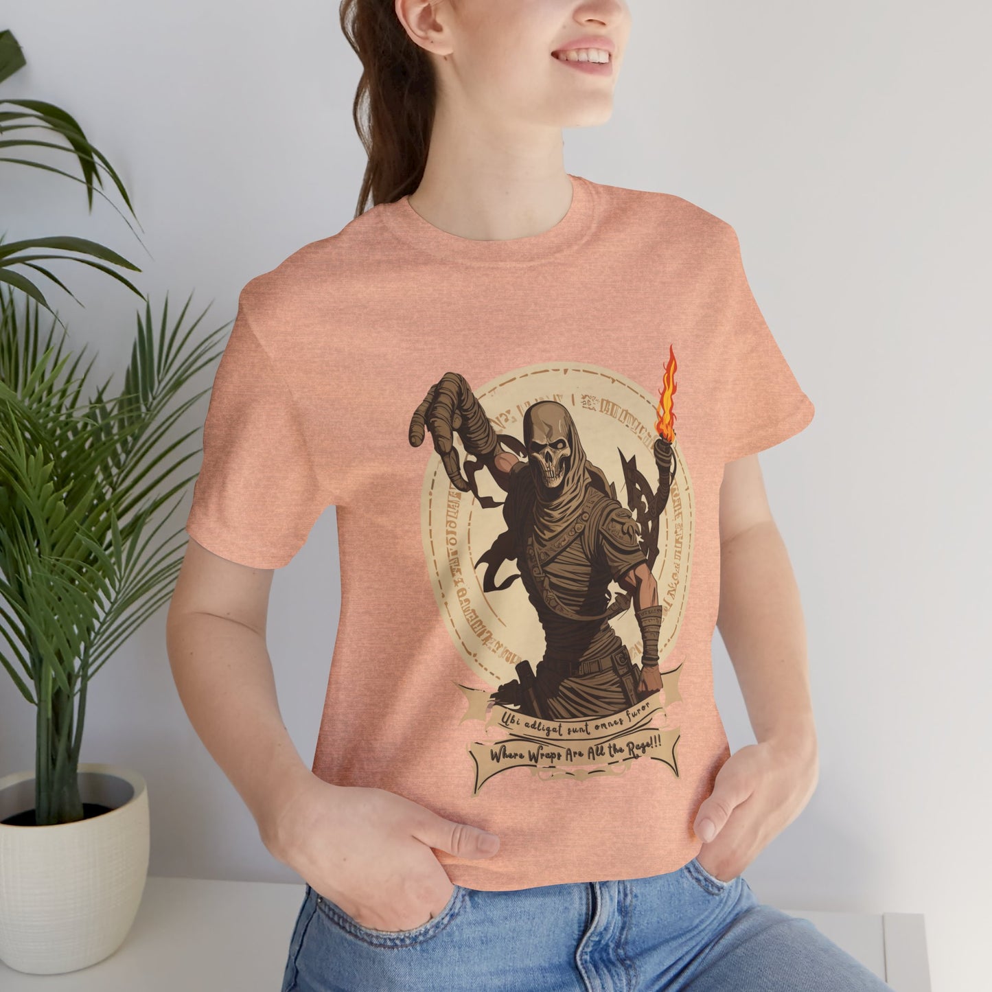 Ancient Mummy's Tomb: Torch-Lit Impressionist T-Shirt | Halloween Vibes Tee