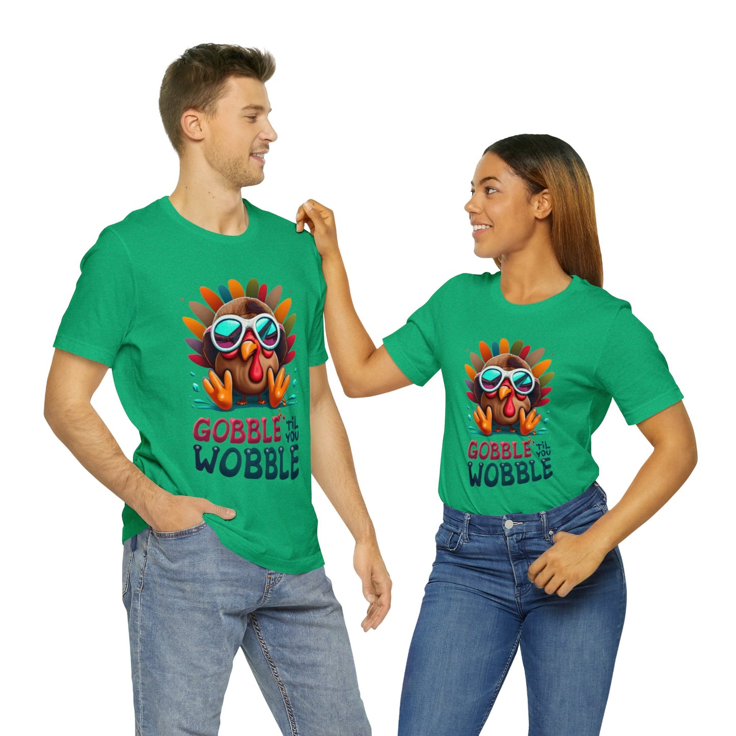 Gobble 'Til You Wobble: Turkey Day Unisex Tee | Thanksgiving Chuckles T-Shirts by Be Like No One (BLN1) - The Store