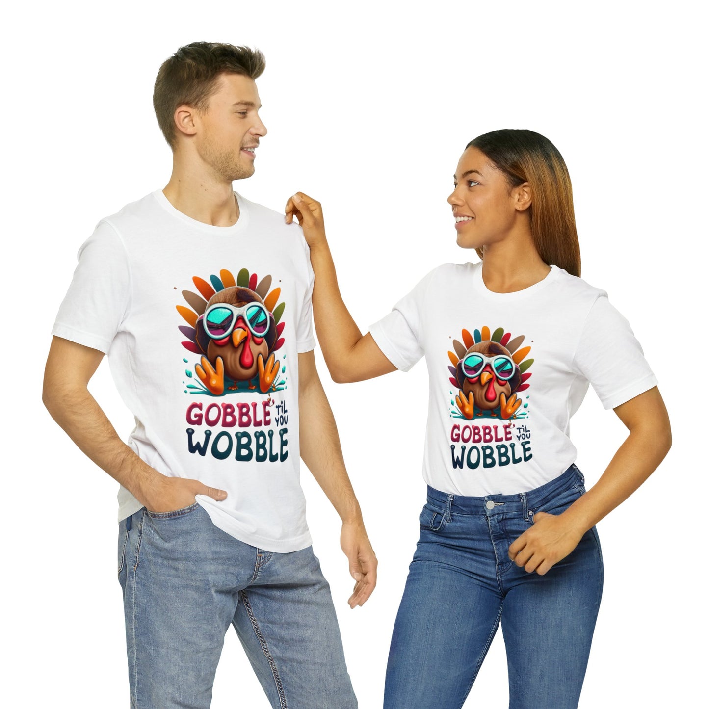 Gobble 'Til You Wobble: Turkey Day Unisex Tee | Thanksgiving Chuckles T-Shirts by Be Like No One (BLN1) - The Store