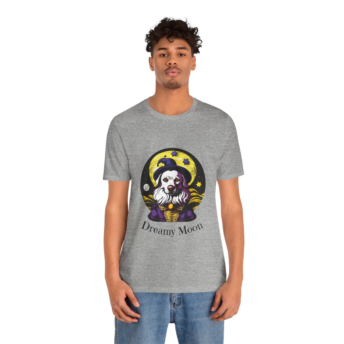 Surreal Full Moon: Dreamlike Starry Night T-Shirt | Halloween Vibes Tee