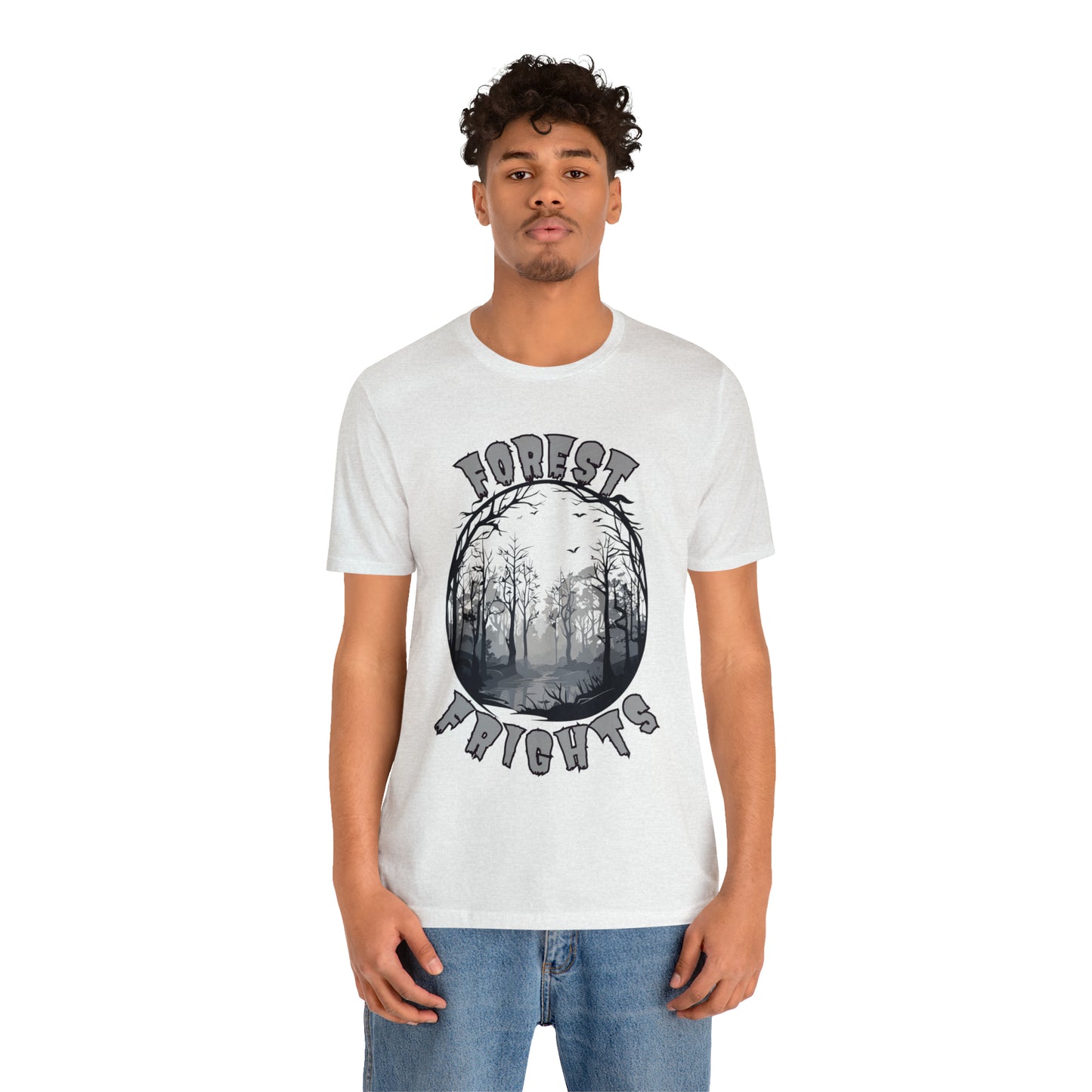 Mysterious Spooky Forest Silhouette T-Shirt | Halloween Vibes Tee