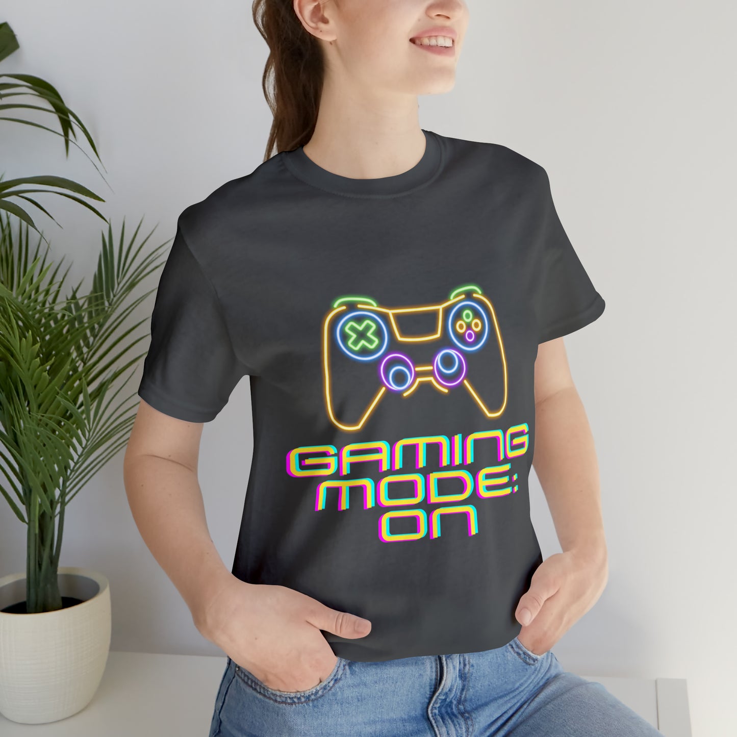 Pixel Power: Gaming Mode ON Unisex Tee with Controller Design | Level Up T-Shirts